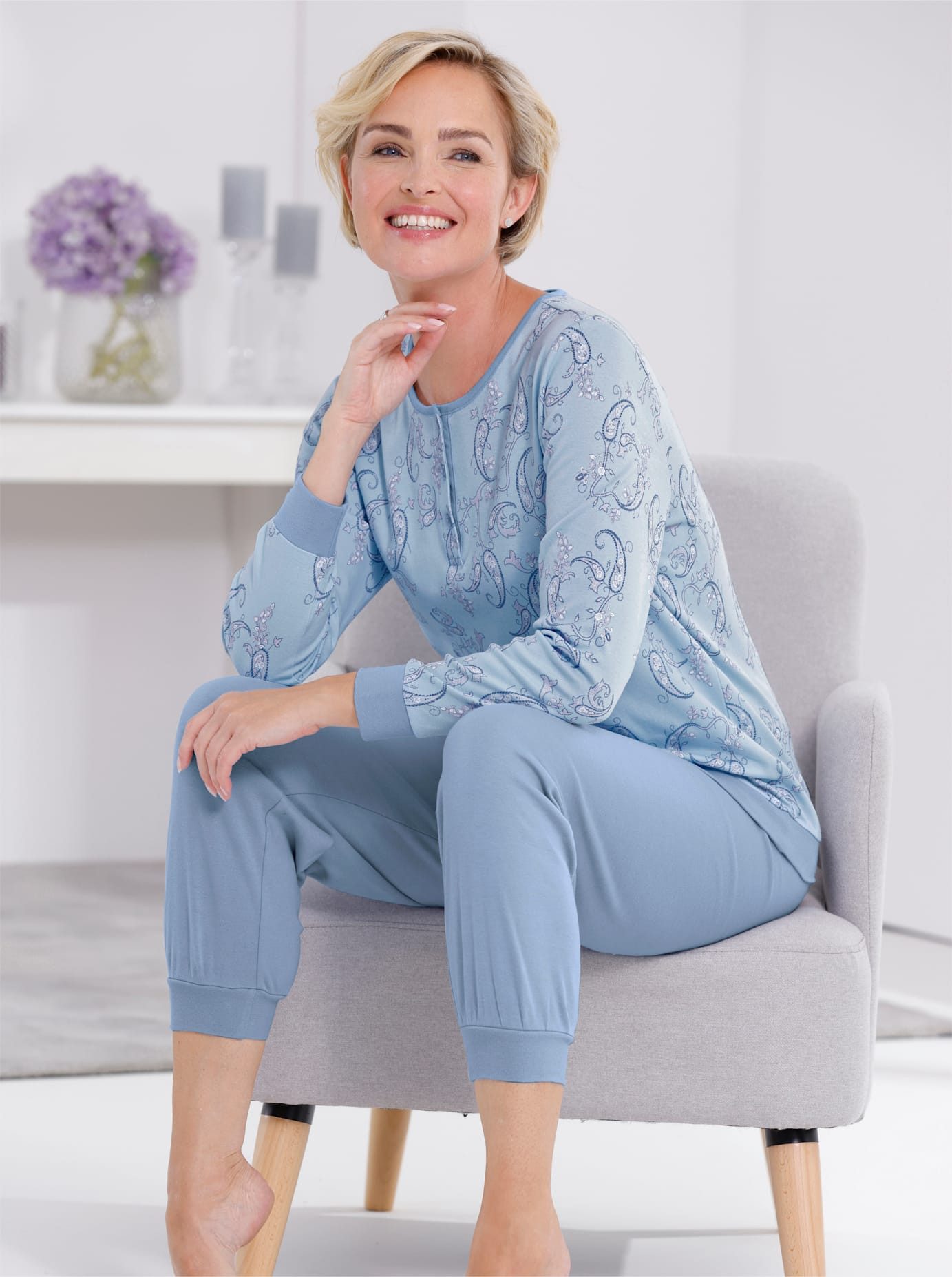 wäschepur Pyjama dames pyjama's maat 44/46 blauw
