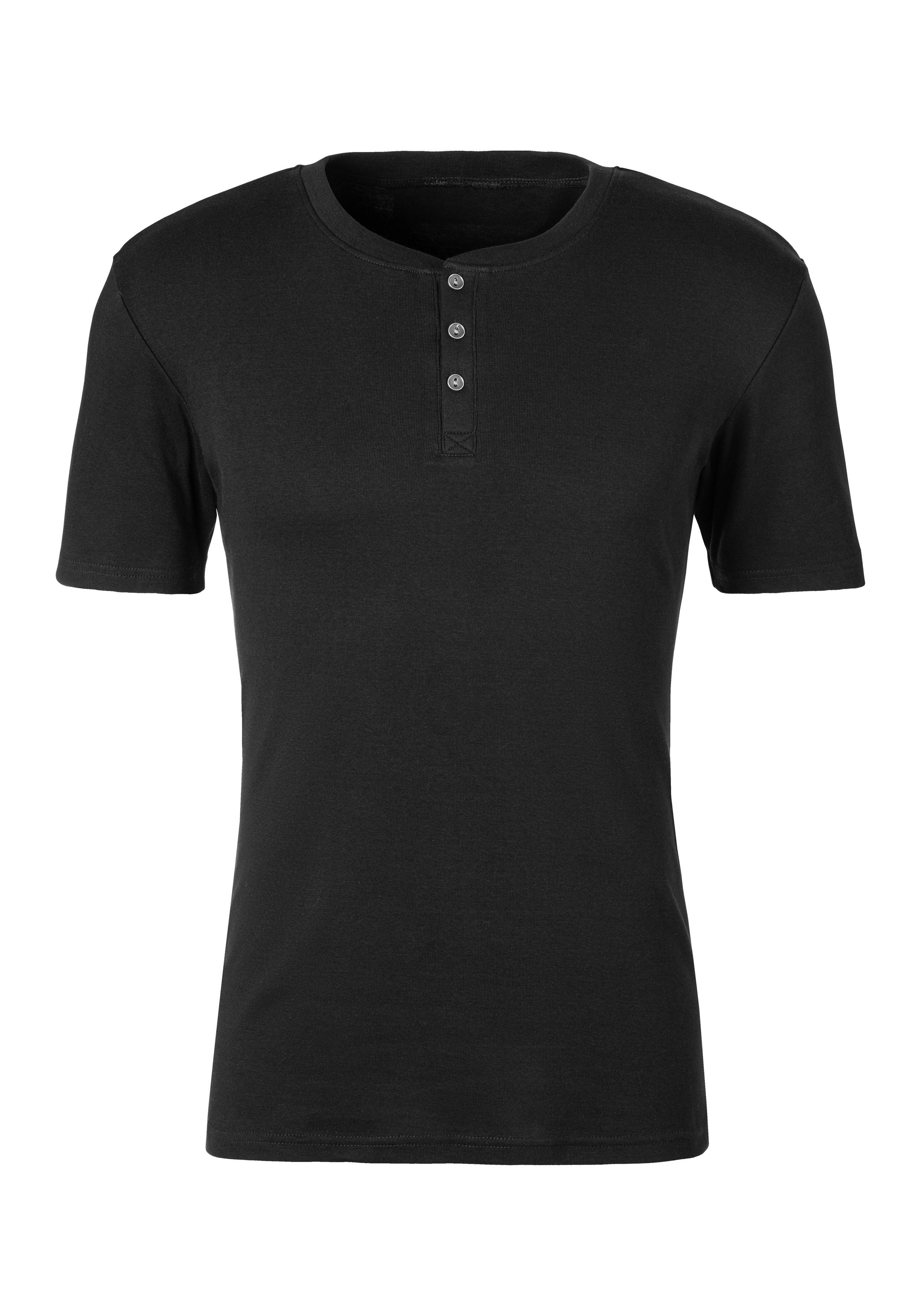 H.I.S T-shirt met een verfijnde knoopsluiting perfect als onderhemd (set)