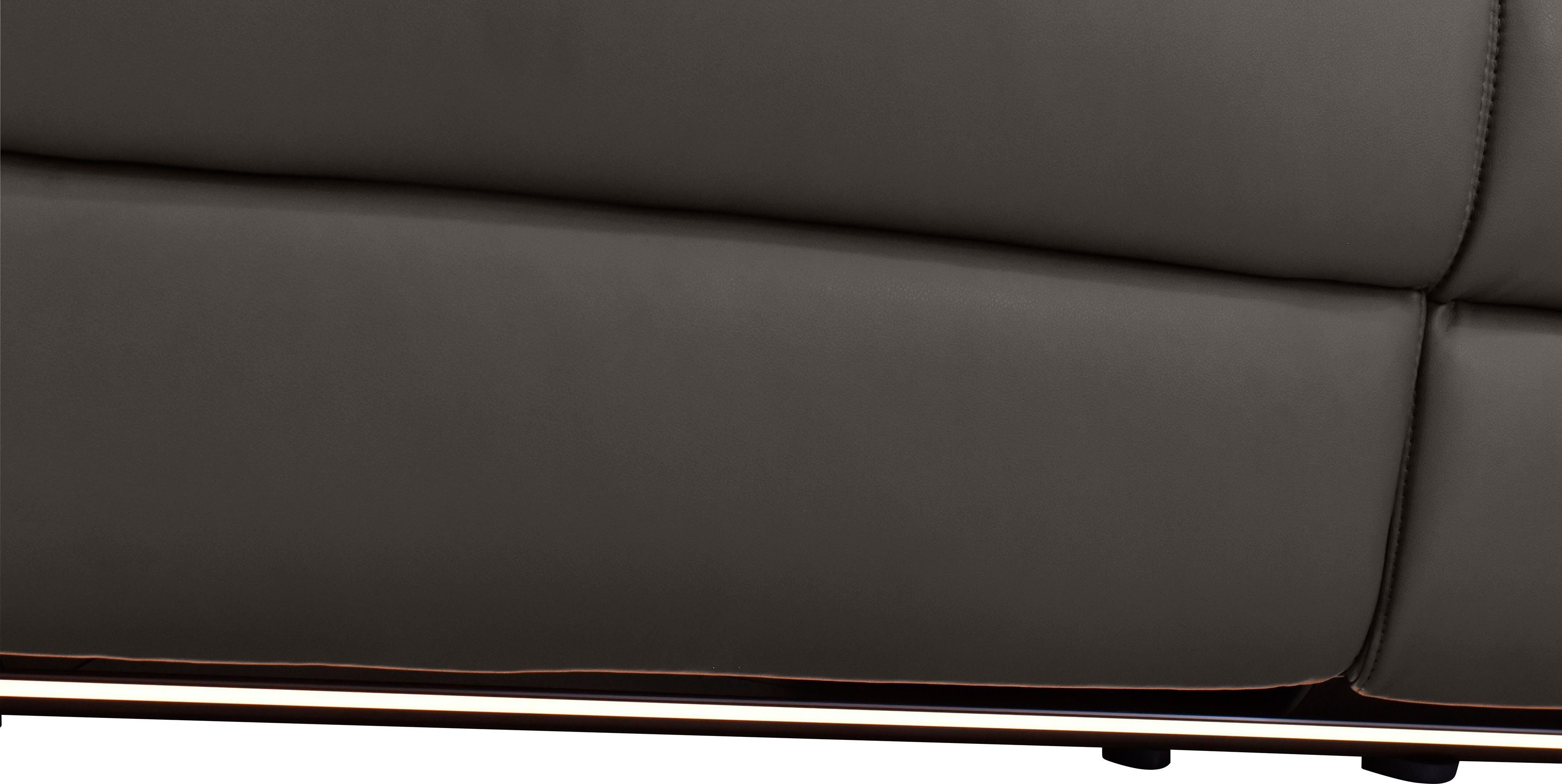 Places of Style 2-zitsbank Pareli 172 cm, handmatige en elektrische relaxfunctie USB, hoofdsteunverstelling, LED, in echt leer, kunstleer, web