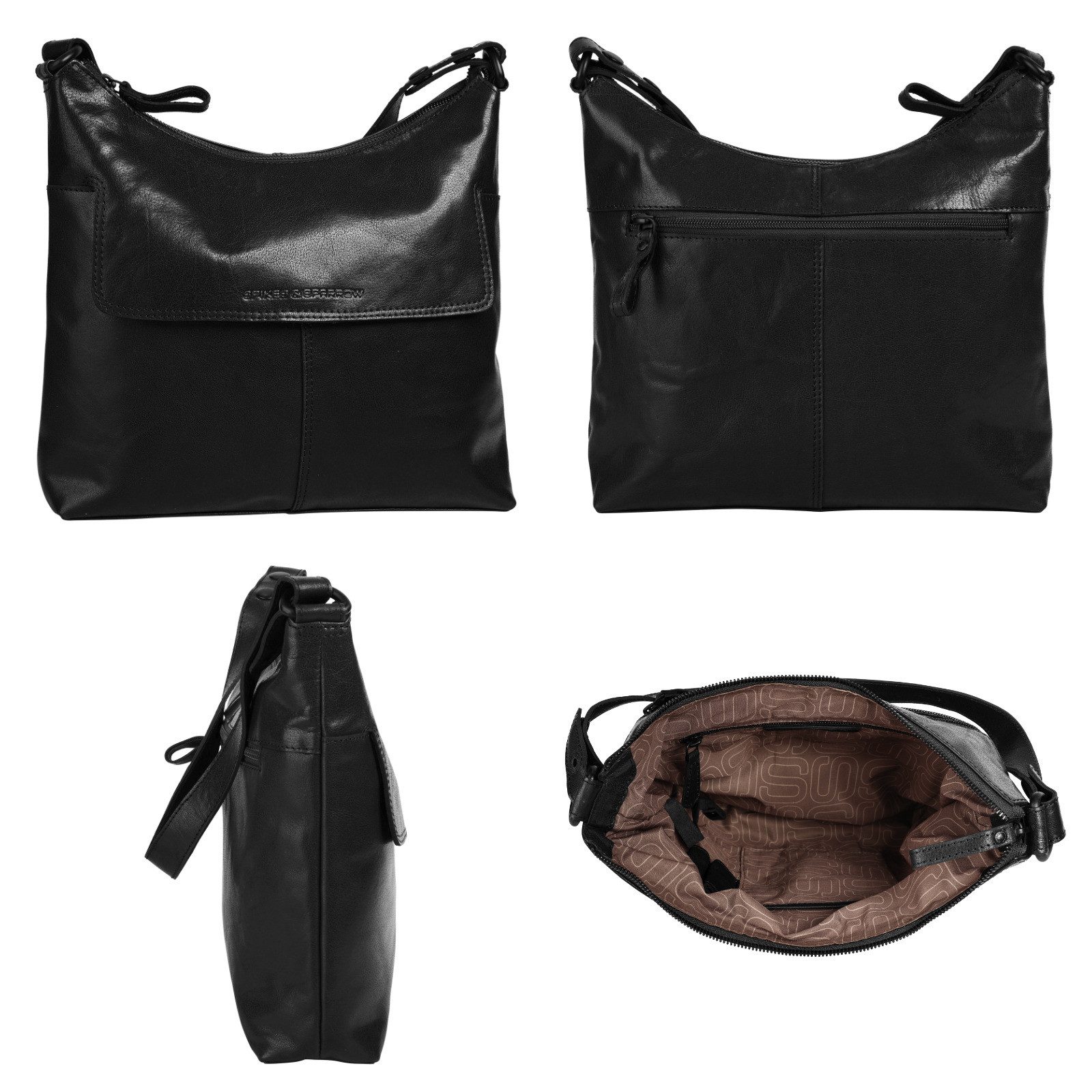 Spikes & Sparrow Schoudertas echt leder