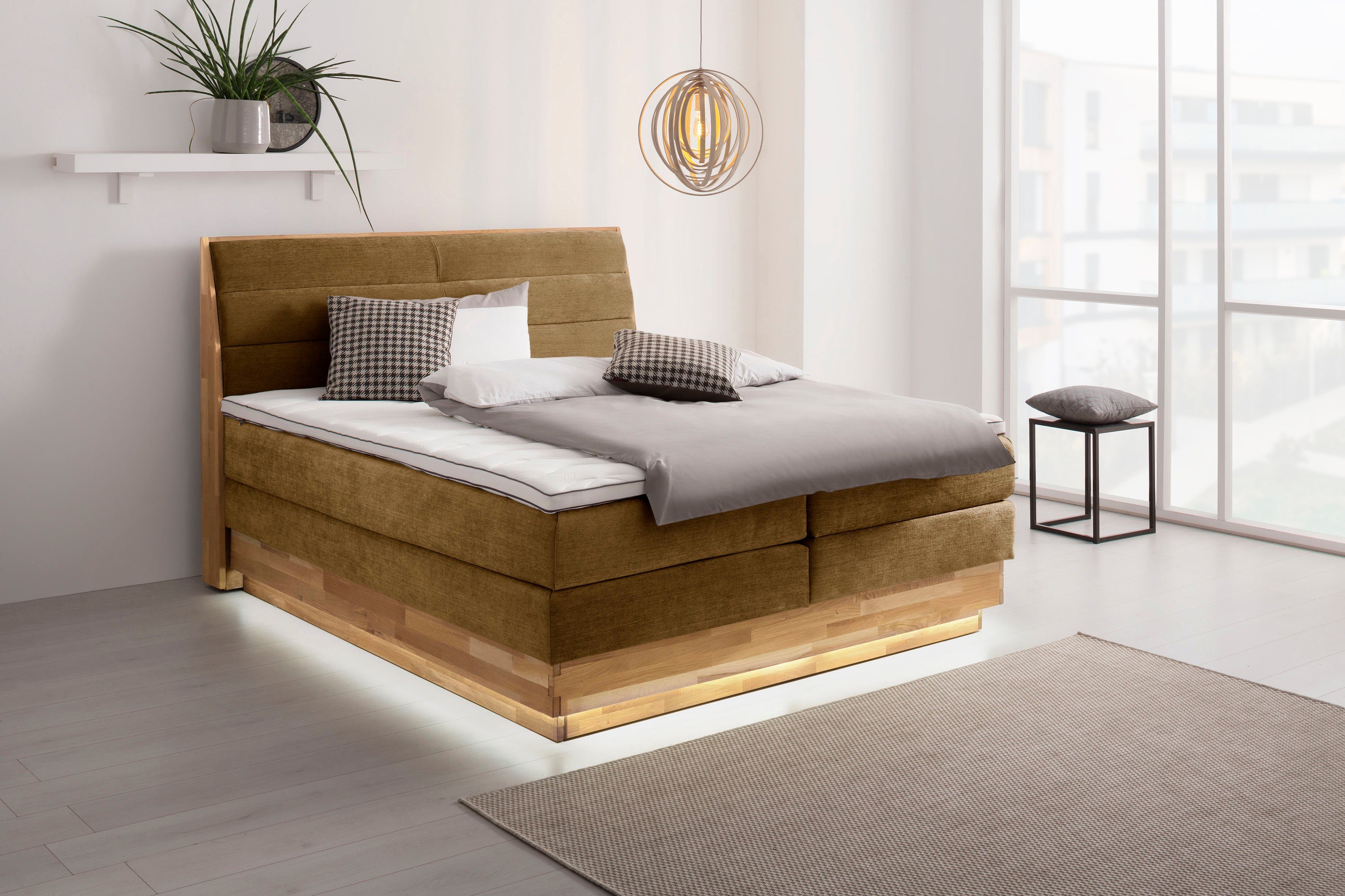 OTTO products Boxspring Ledverlichting, met gecertificeerde, gerecyclede overtrekstoffen