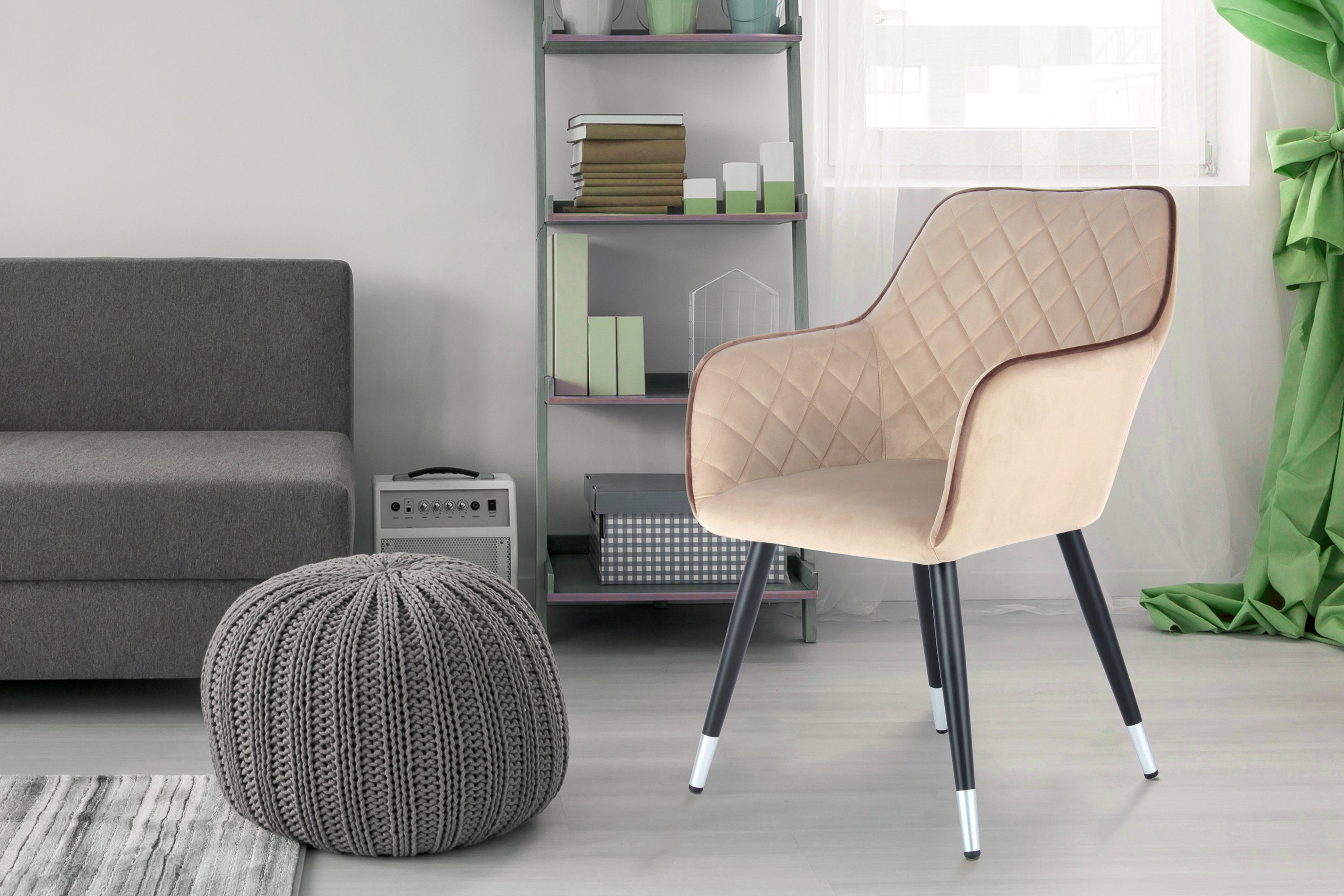 Kayoom Stoel Amino 525, stijlvolle designstoel, elegante uitstraling fluweelzachte bekleding, elegant, glamoureus, elegante uitstraling (1 stuk)