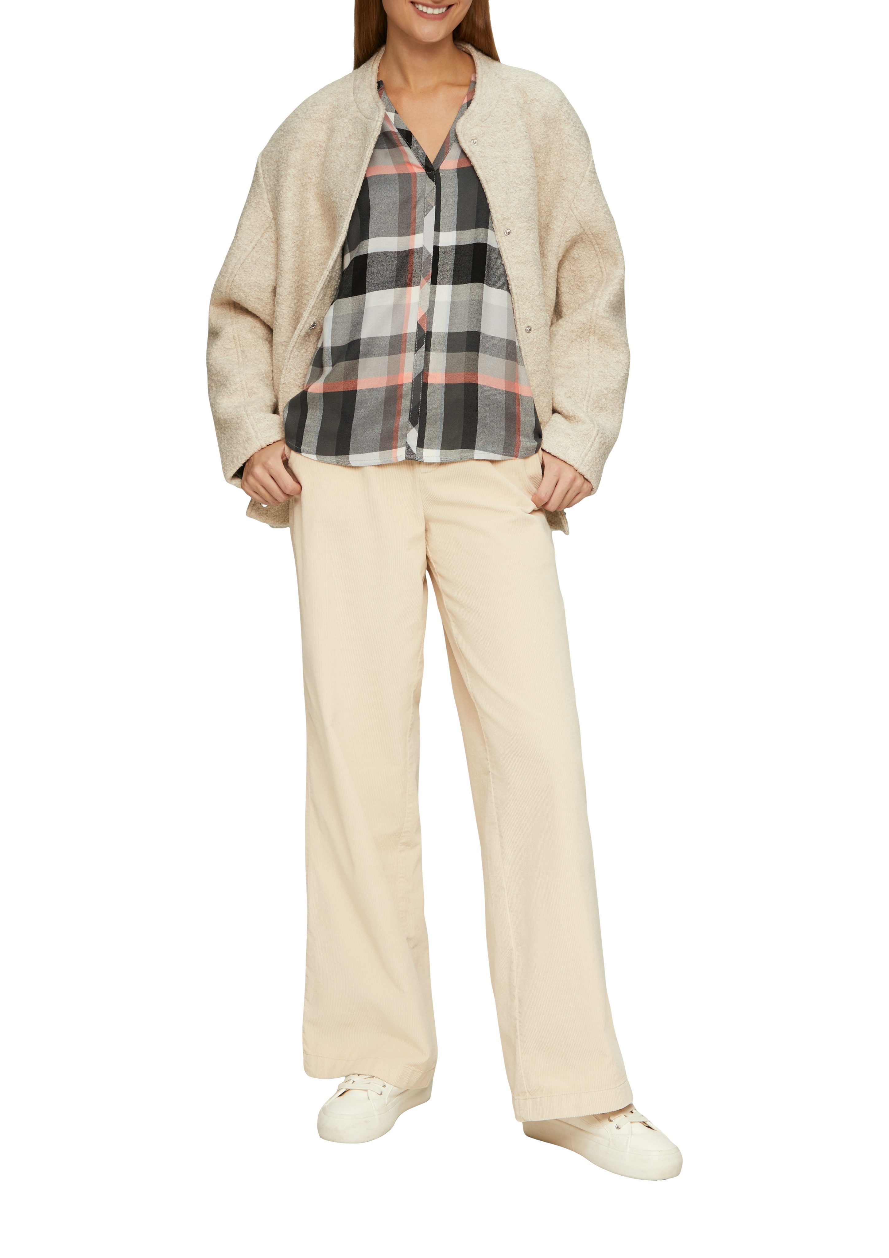 s.Oliver Blouse met lange mouwen met ruitpatroon
