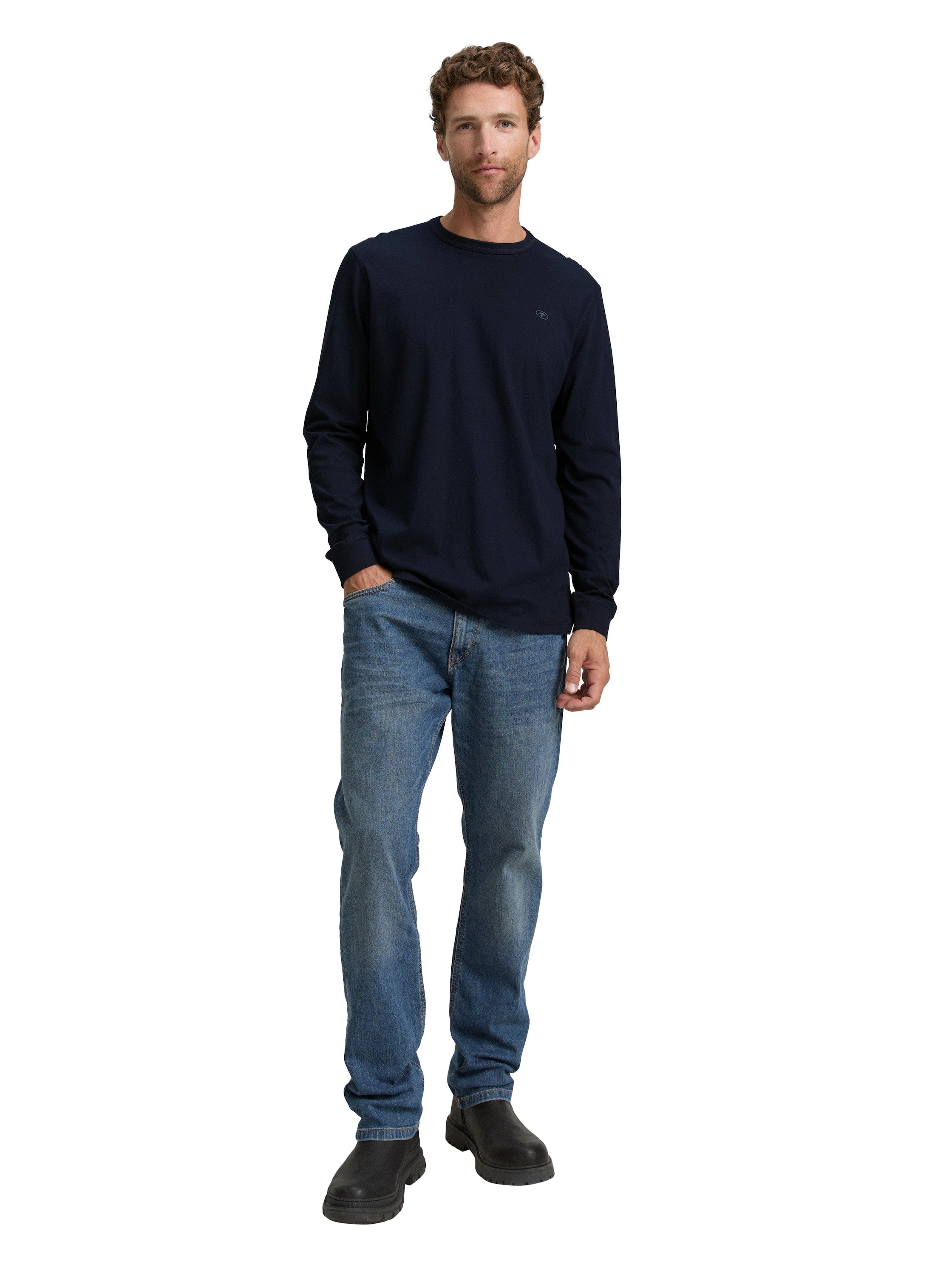 Tom Tailor Shirt met lange mouwen met geborduurd logo