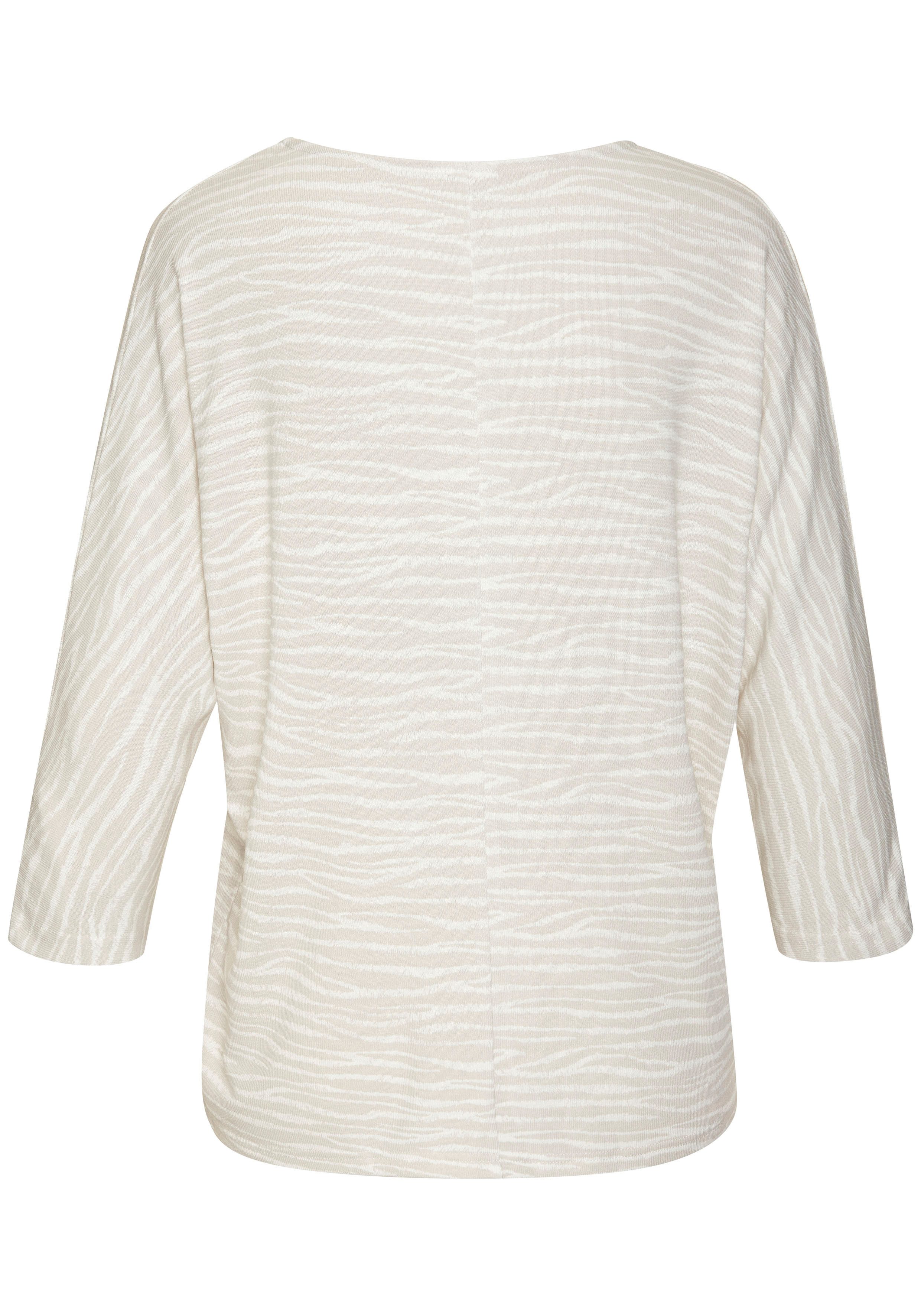 Lascana Shirt met 3/4 mouwen Met modieus zebra-patroon