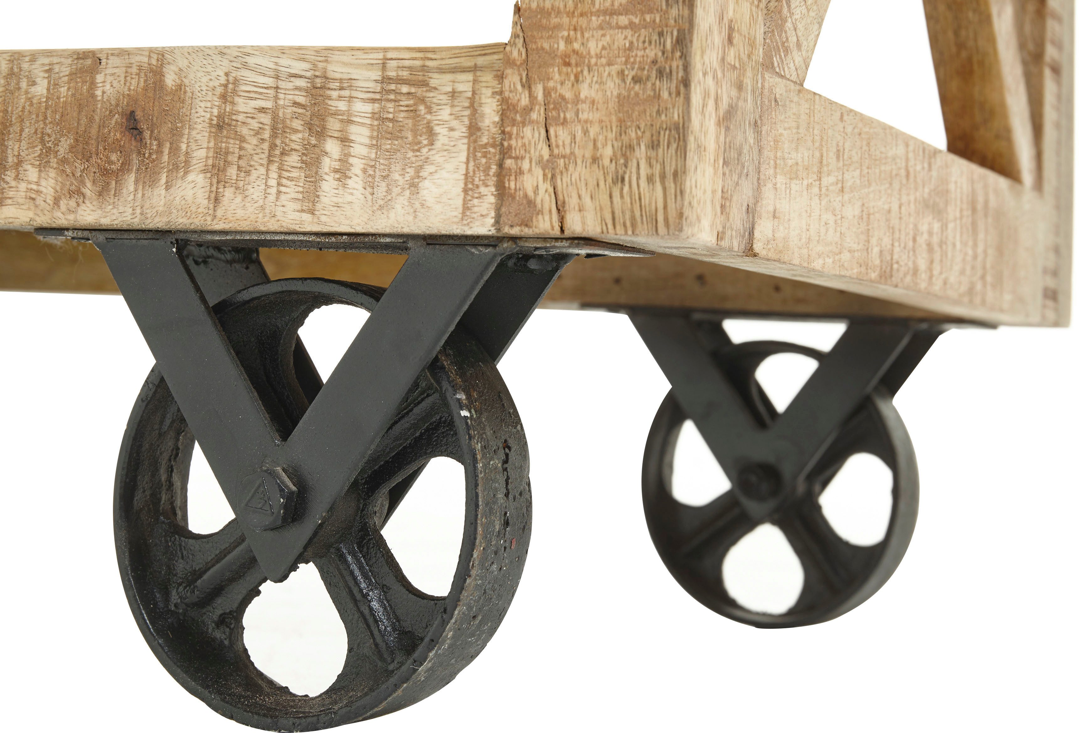 Stolkom Bartafel FERDI Massief hout, barwagen op wielen inclusief dienblad