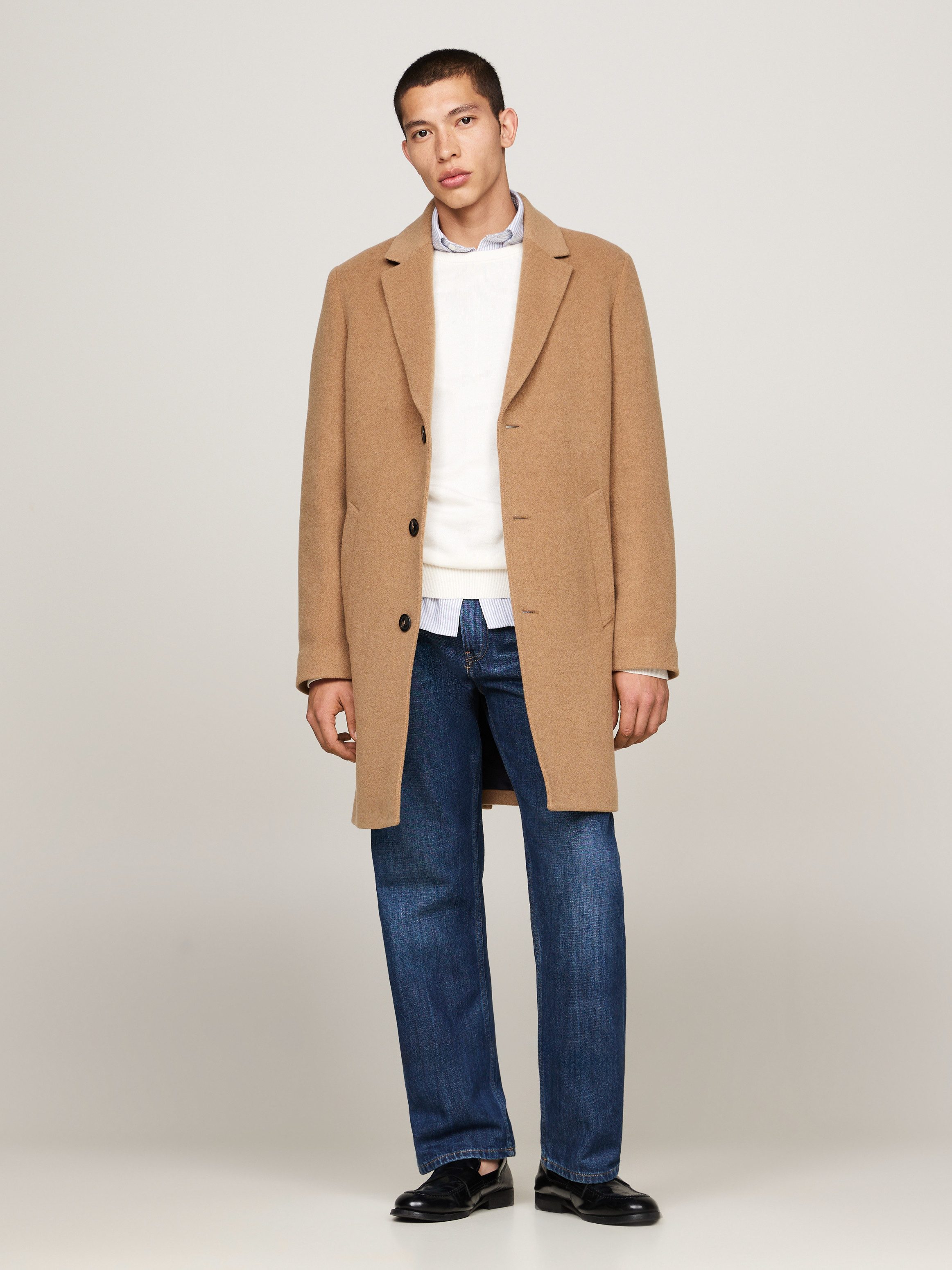 Tommy Hilfiger Lange jas DC WOOL MIX COAT