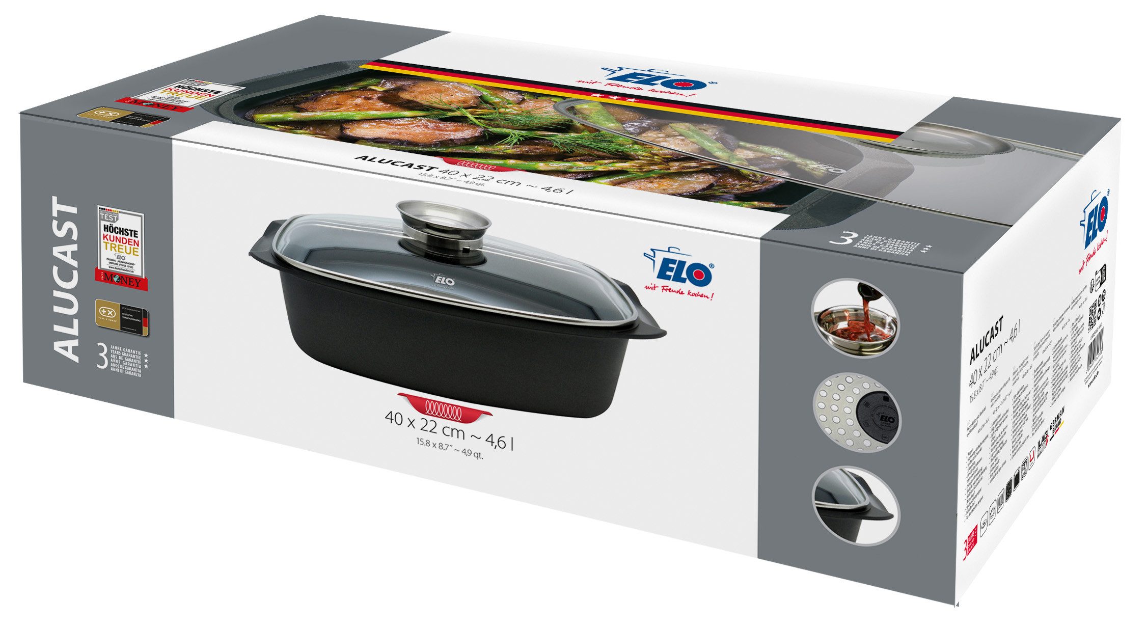 Elo Braadpan Alucast Aromaknop, inductie