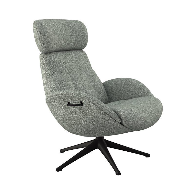 FLEXLUX Relaxfauteuil Relaxchairs Elegant Eersteklas comfort, rug- en hoofdsteunverstelling, draaibaar, zwarte voet tv-fauteuils blauw