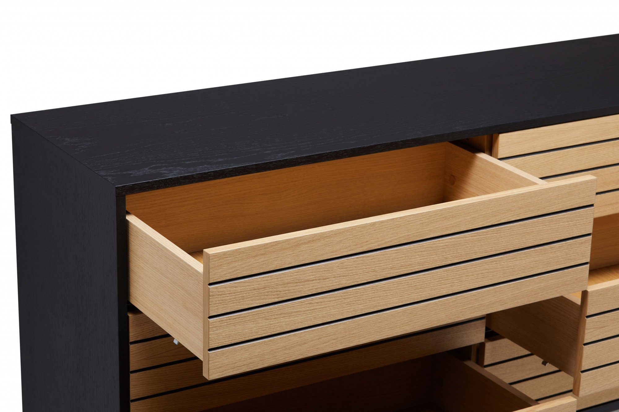 Woodman Ladekast Stripe uniek ontwerp, 6 laden, breedte 140 cm