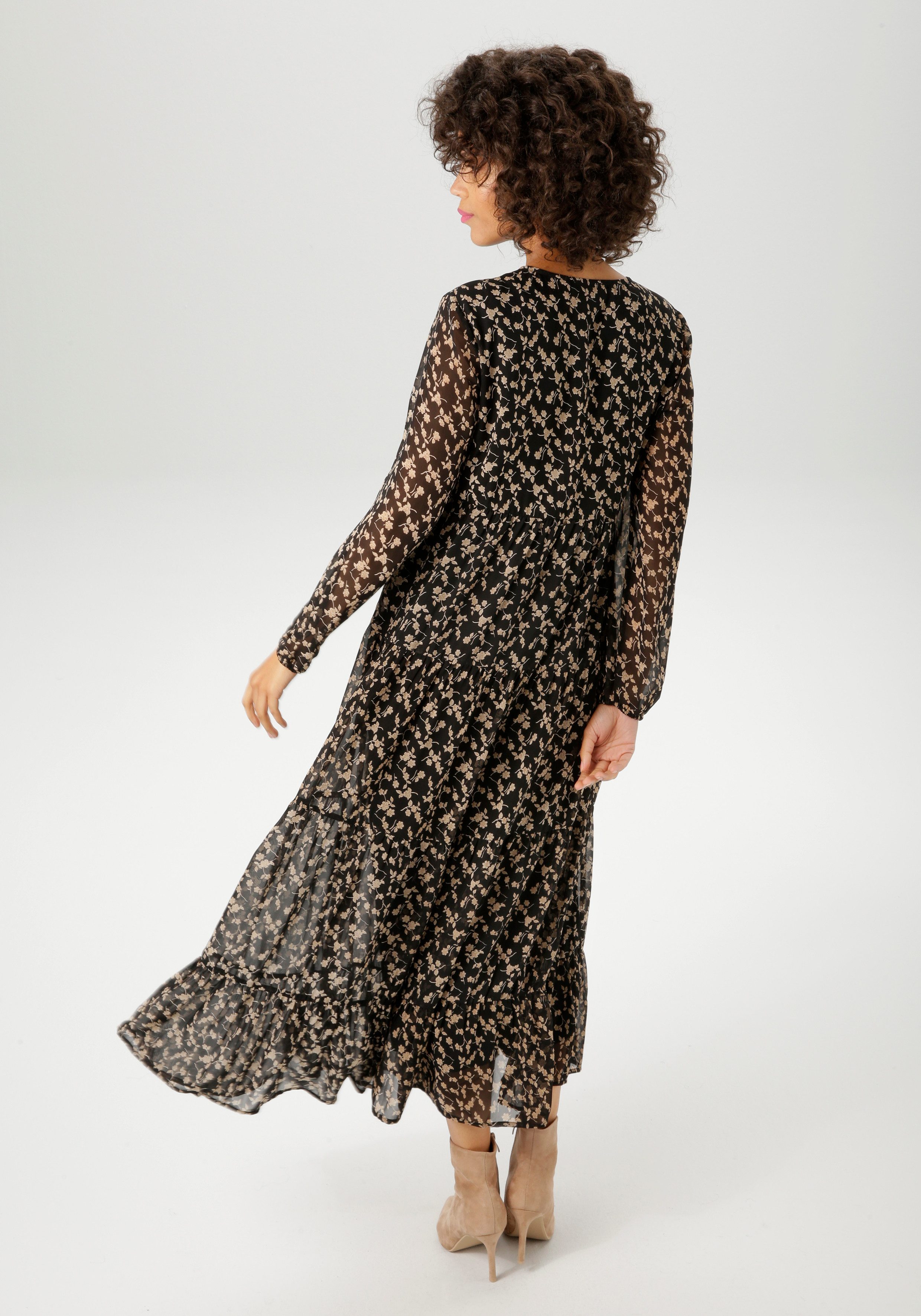 Aniston CASUAL Maxi-jurk met speelse bloemenprint - nieuwe collectie