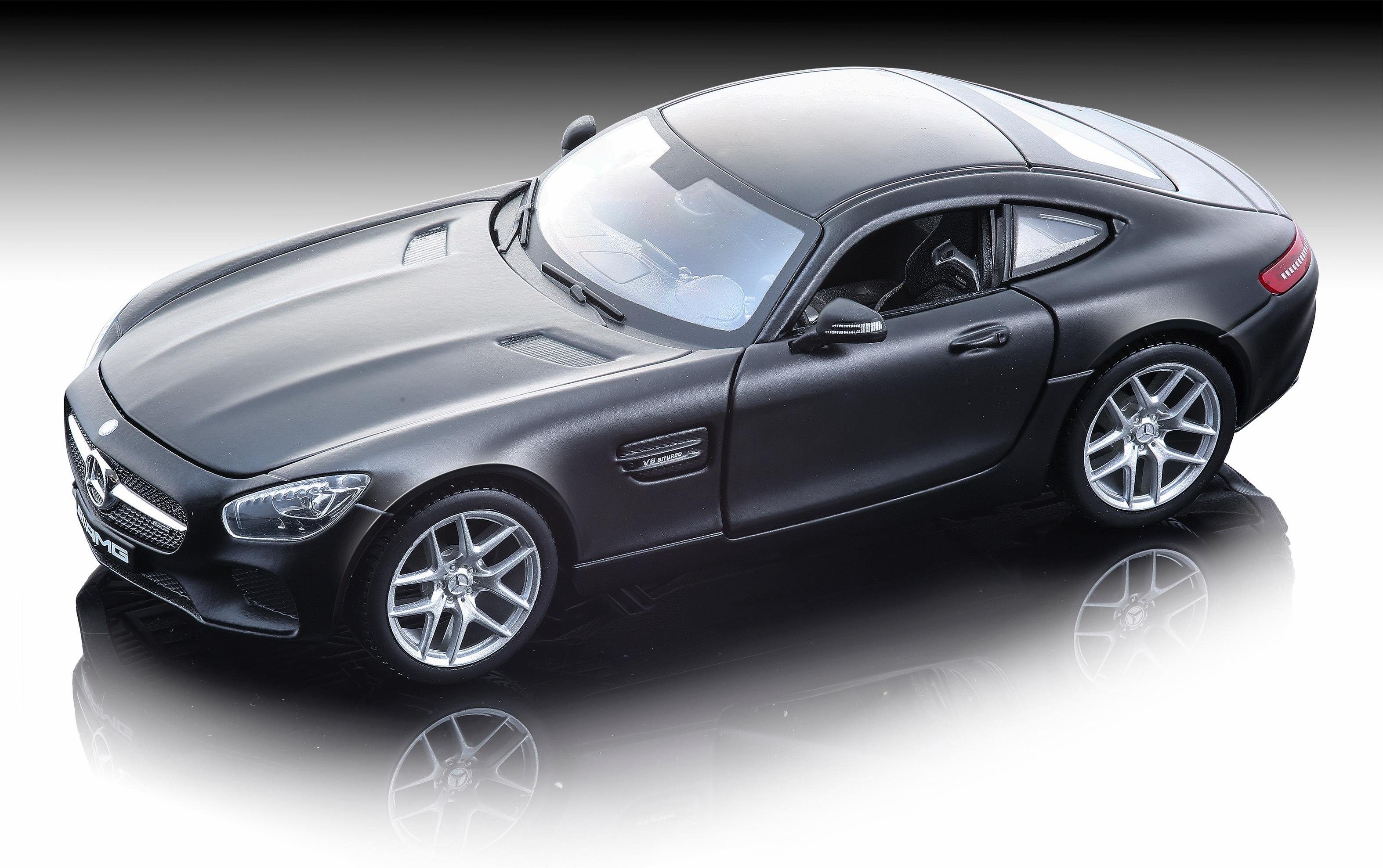 Maisto® Auto op schaal Dull Black Collection, Mercedes AMG GT, 1:24, zwart