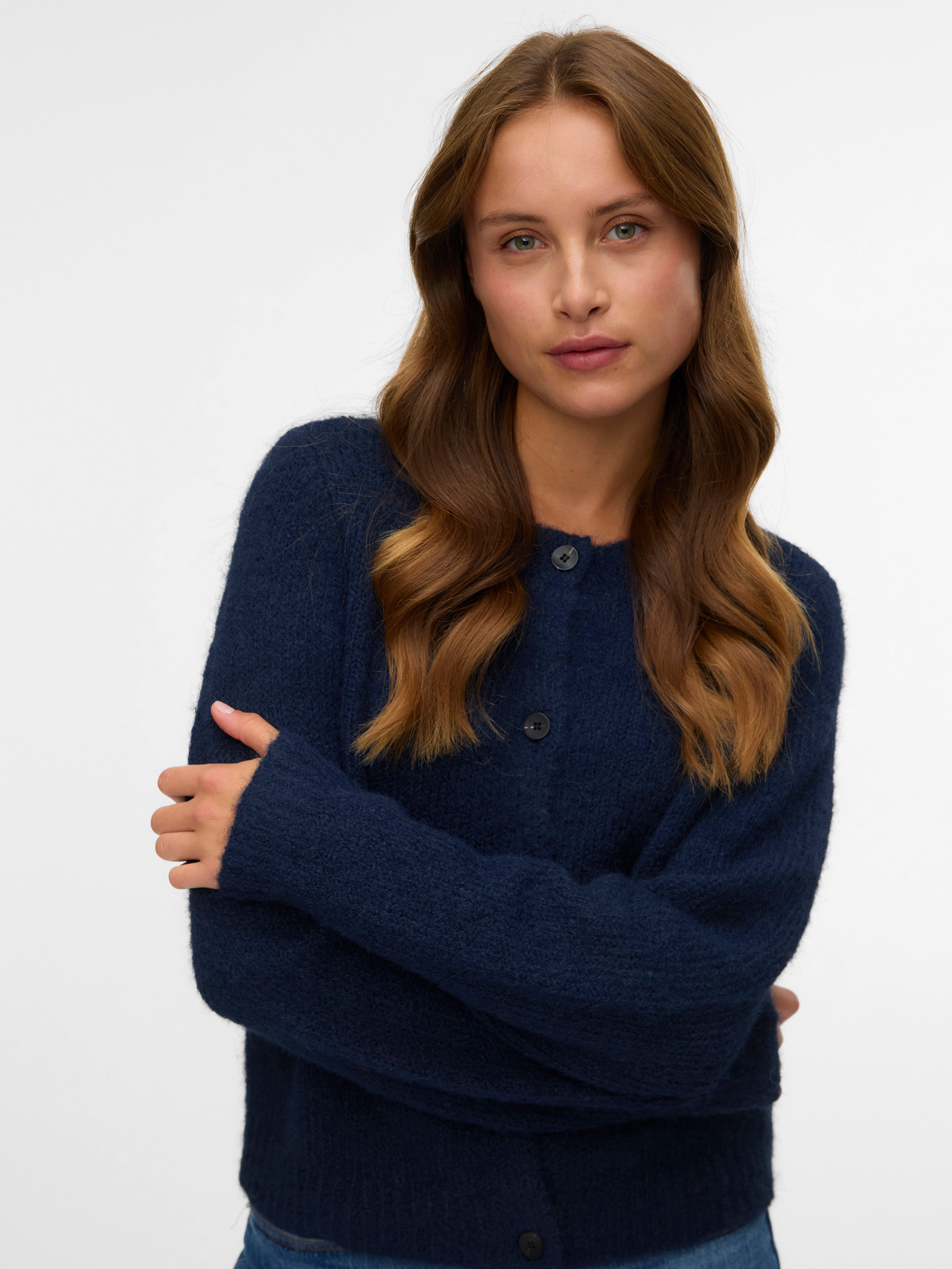 Vero Moda Vest VMNOVAH LS O-NECK BUTTON CARDI GA NOOS