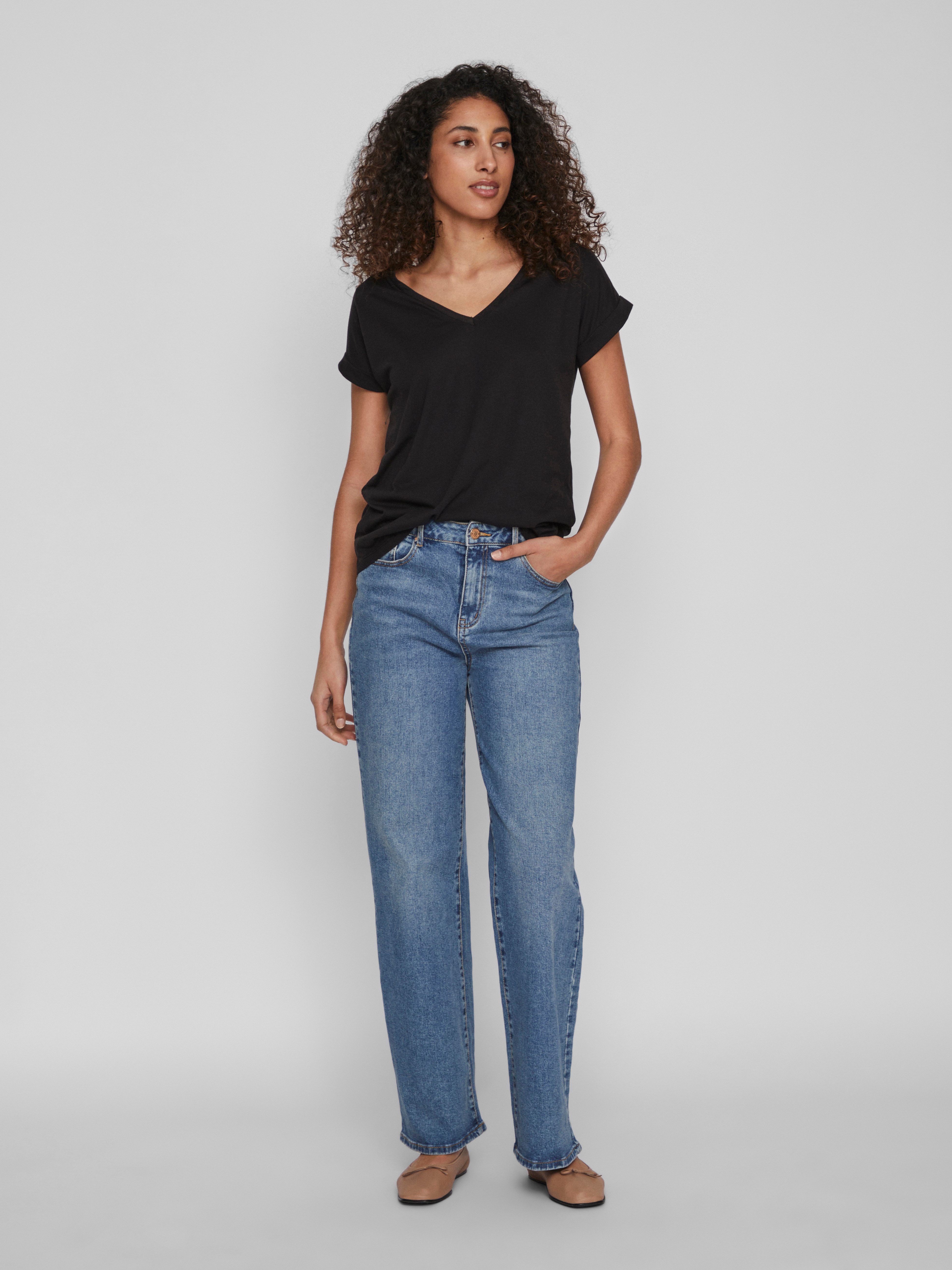 Vila Shirt met V-hals VIDREAMERS NEW V-NECK T-SHIRT - NOOS