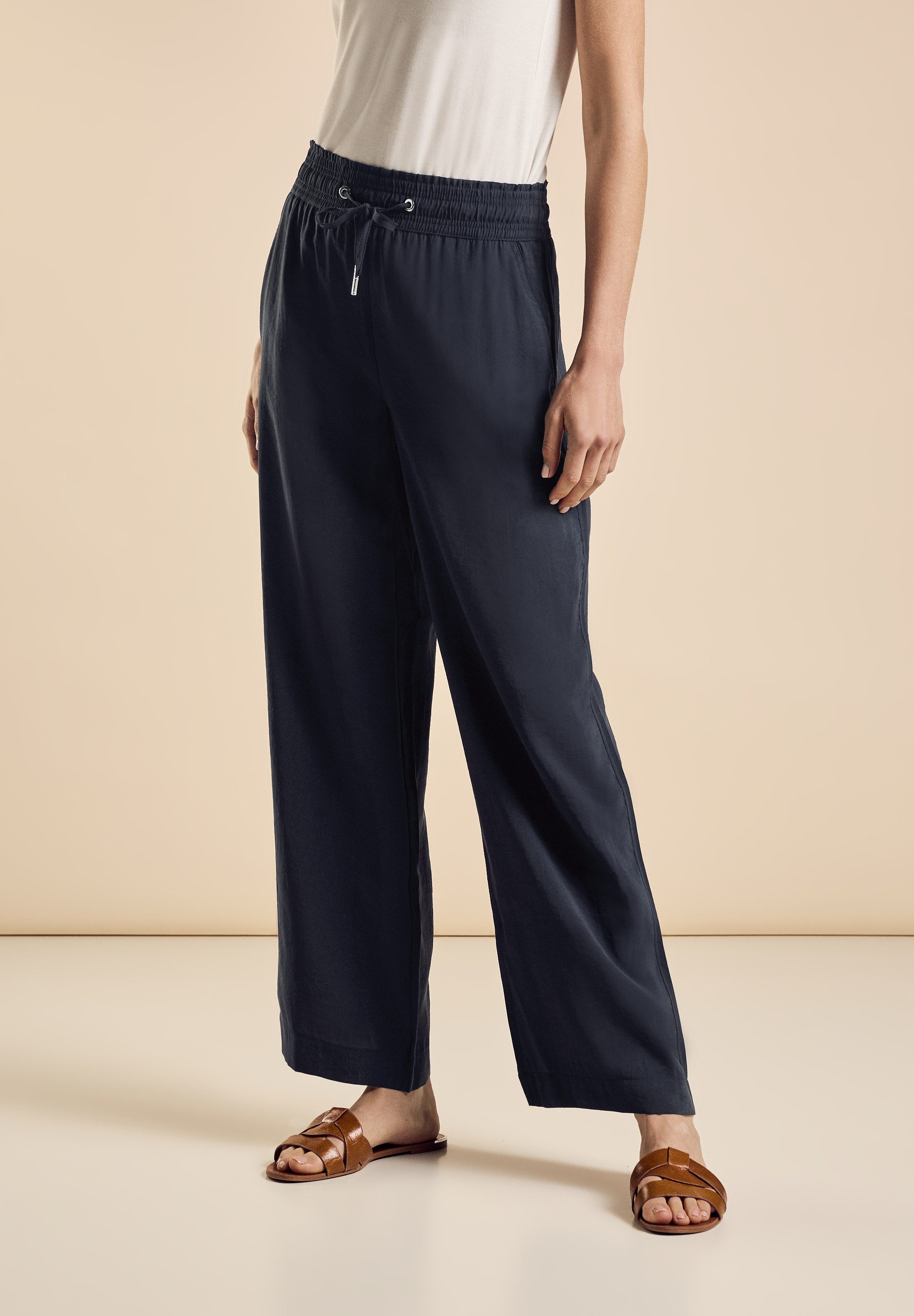 STREET ONE Stoffen broek met trekkoord