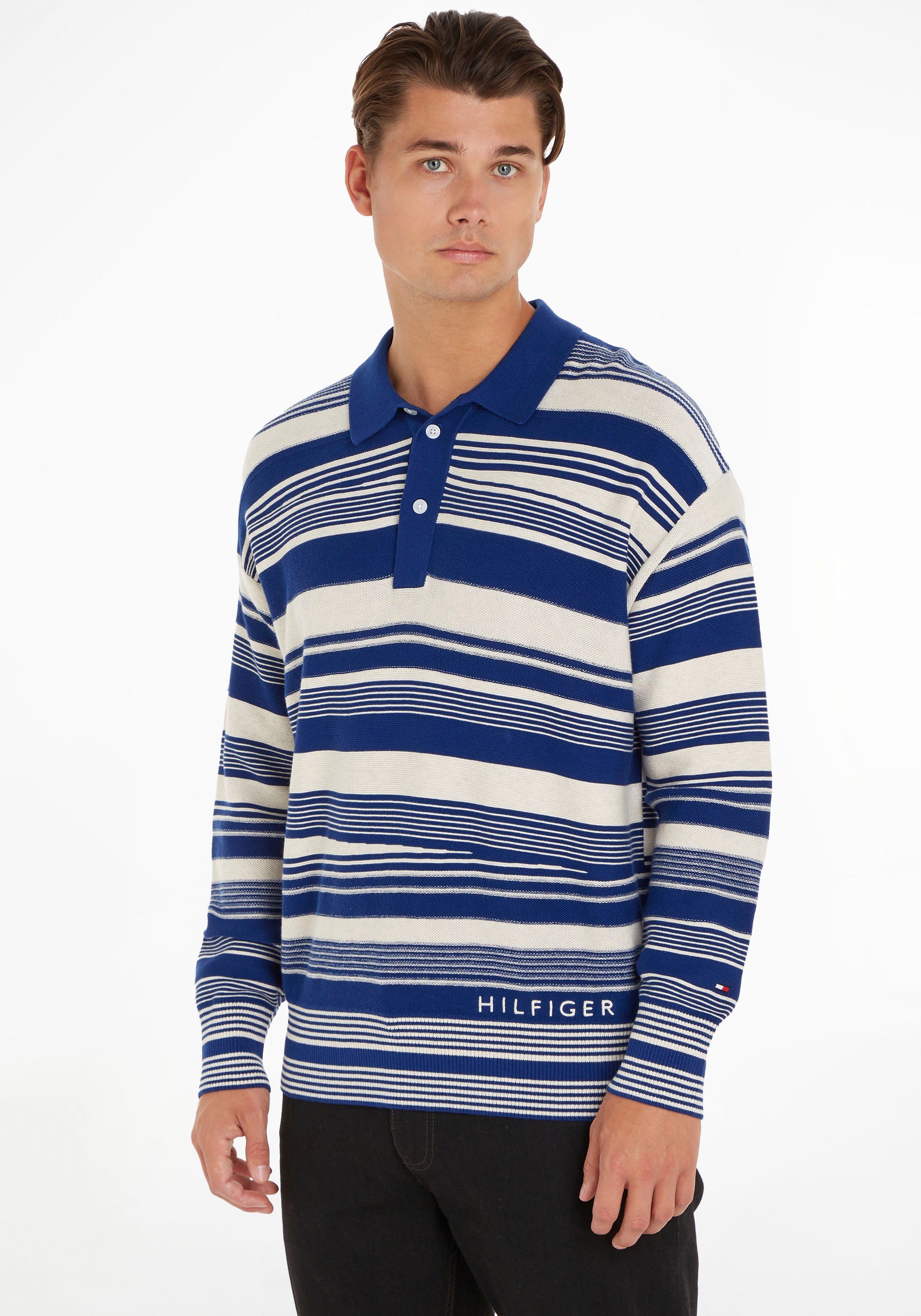 Tommy Hilfiger Trui met polokraag CRAFTED STRIPE LS POLO