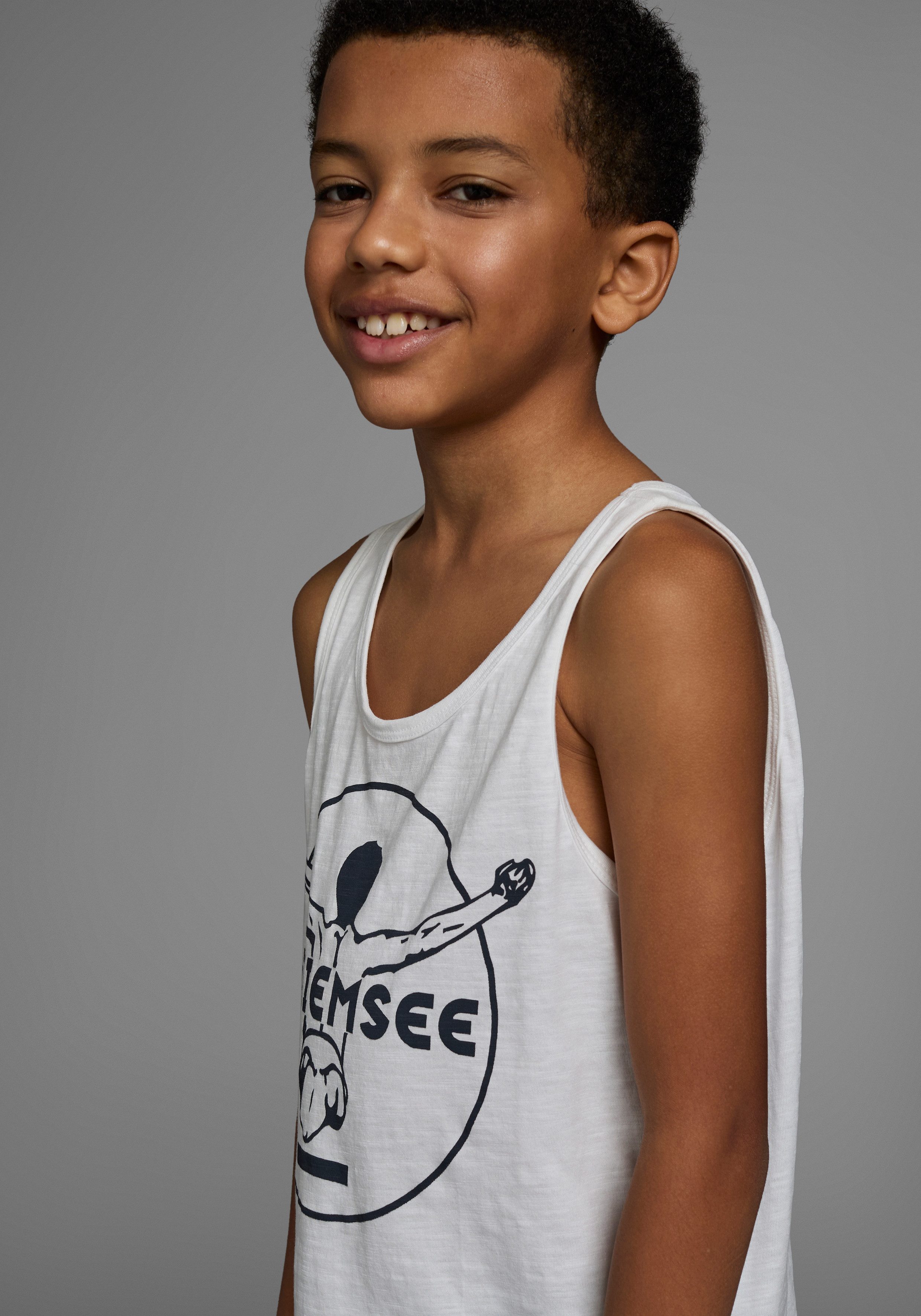 Chiemsee Tanktop Basic met logoprint in contrast