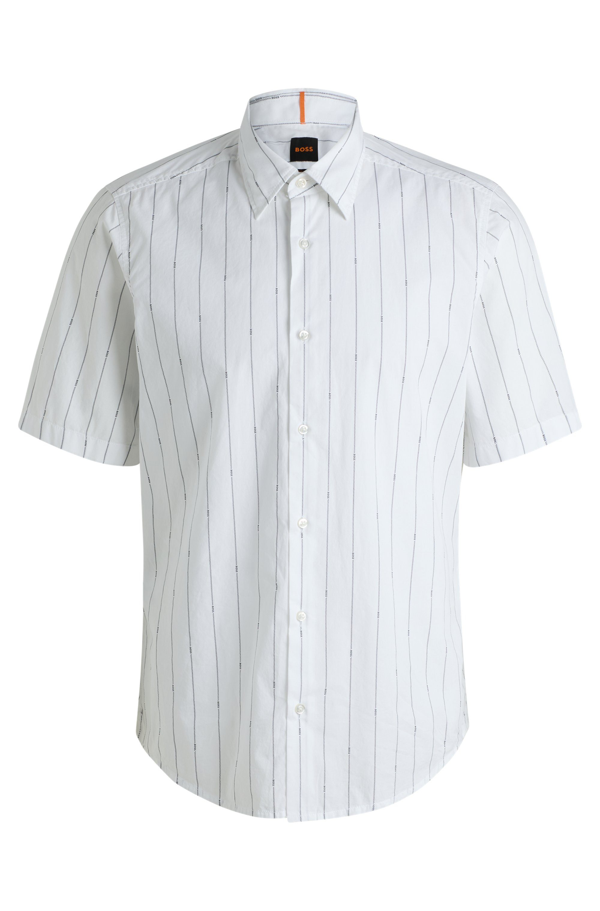 Boss Orange Overhemd met korte mouwen Rash met doorlopende logo-print