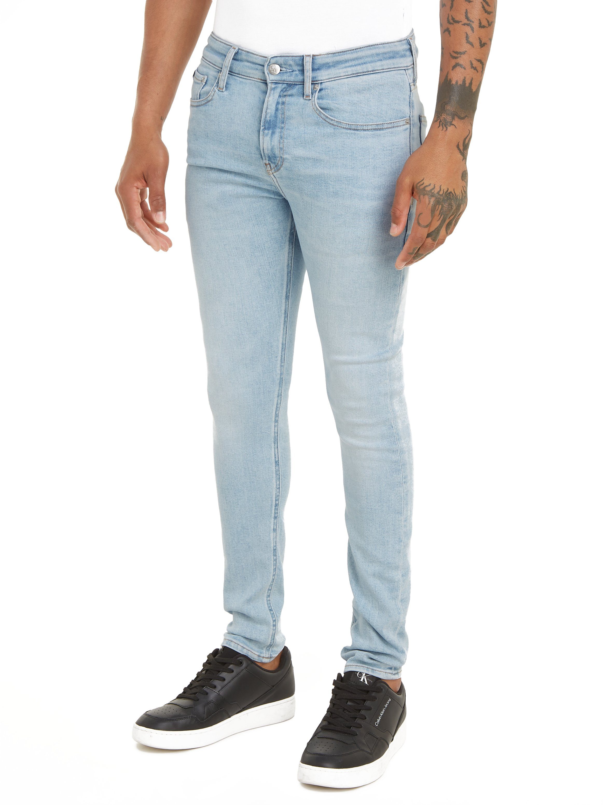 Calvin Klein Skinny fit jeans Skinny in een klassiek 5-pocketsmodel heren skinny jeans maat 33 blauw
