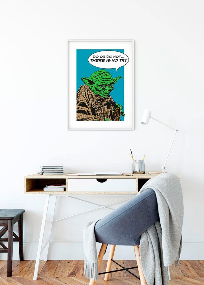 Komar Wanddecoratie Star Wars Classic stripverhaal aandeel Yoda Wanddecoratie voor de kinderkamer - zonder lijst (1 stuk)