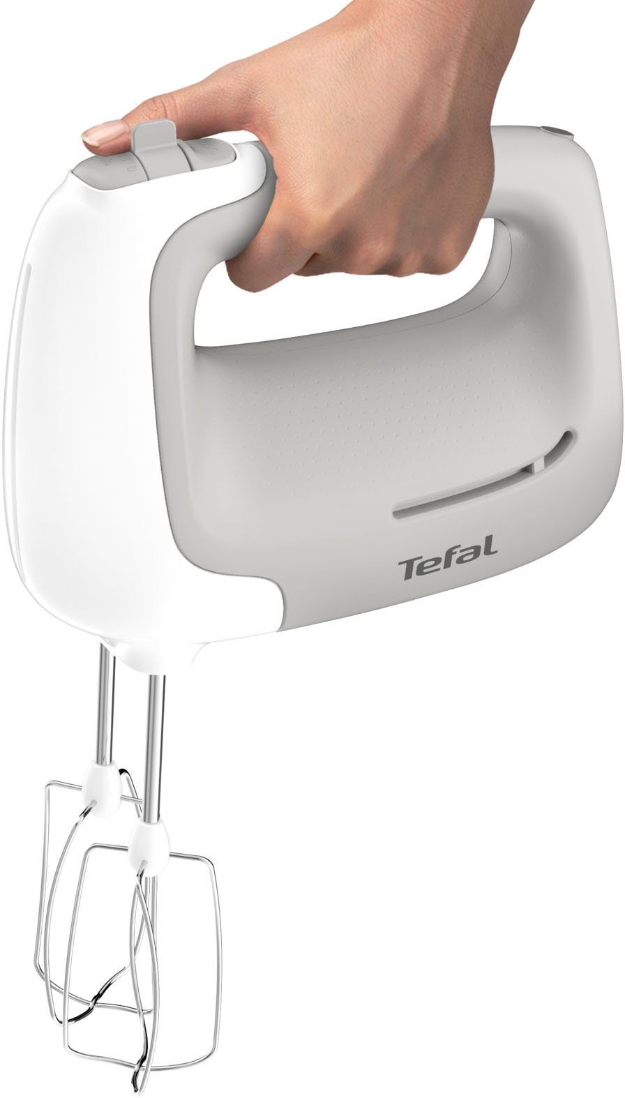 Tefal Handmixer Prep'Mix 5 snelheden, 2 gardes + 2 deeghaken van roestvrij staal, ht450b
