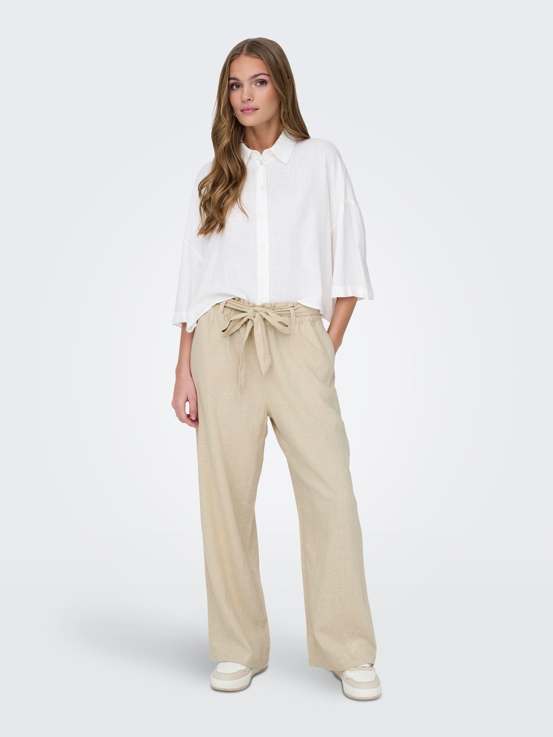 JDY Culotte JDYSAY MW LINEN BELT PANT WVN NOOS