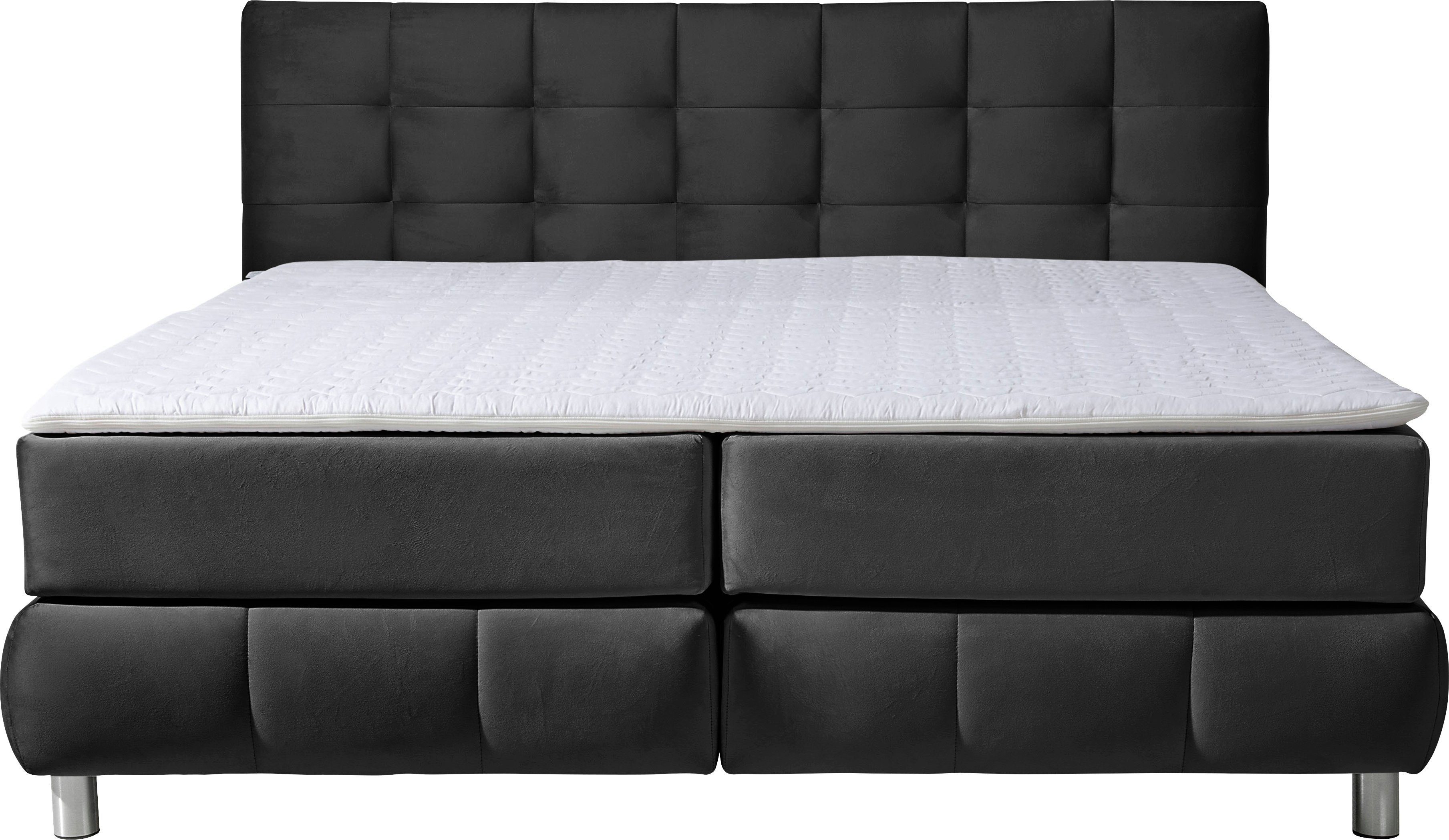 andas Boxspring Salo XXL in fluwelige look of structuurstof, 6 breedten in extra lang 220 cm, 4 hardheden