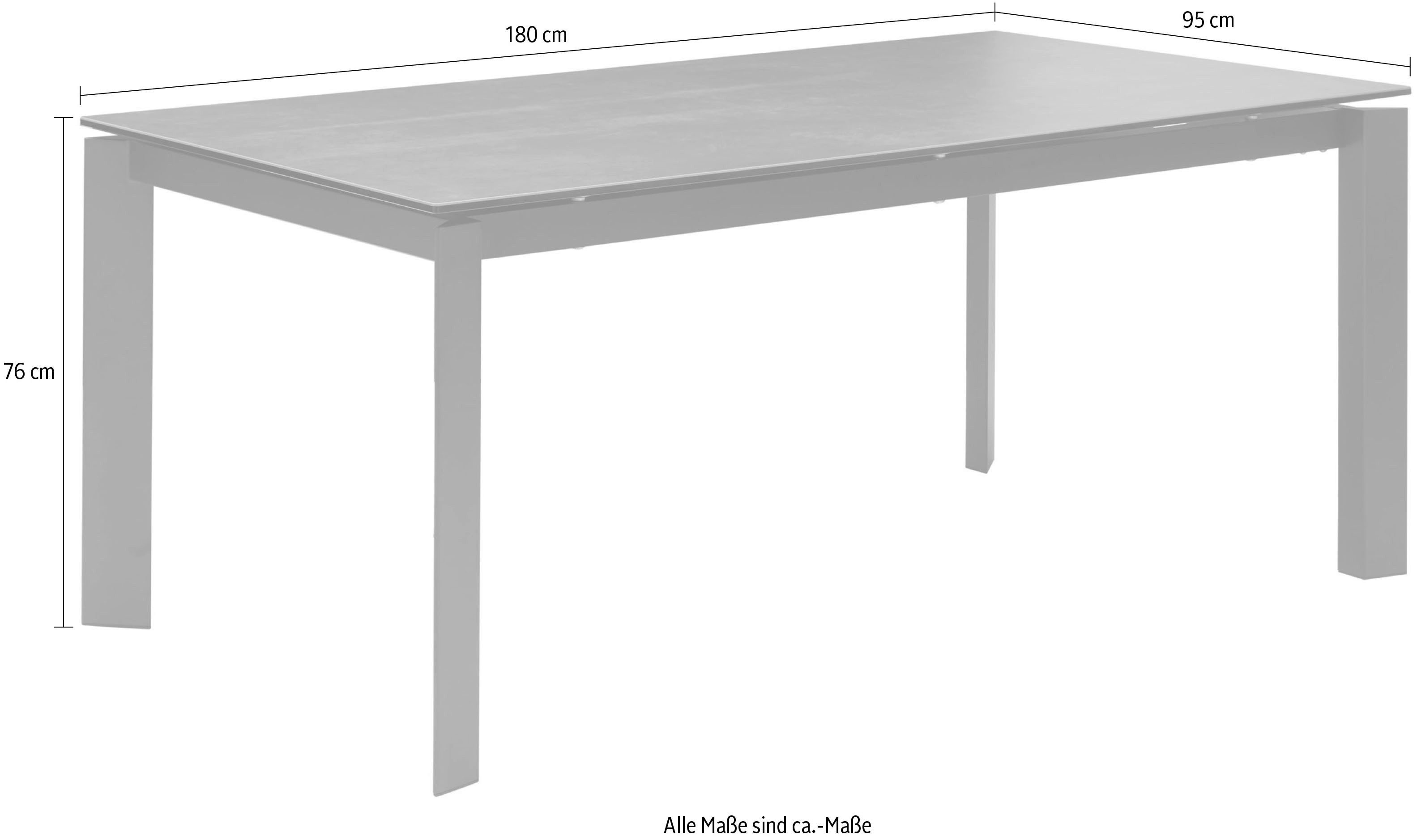 Stolkom Eettafel Paul eettafel keramiek, uitschuifbaar tot 240 cm, BxHxD 180x76x95 cm