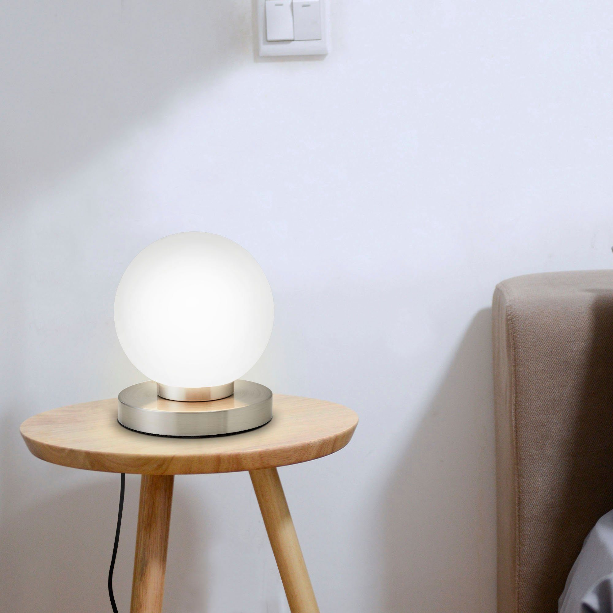 B.K.Licht Tafellamp BK_TL1087 Tafellamp, bedlampje met aanraaksensor, dimbaar (1 stuk)