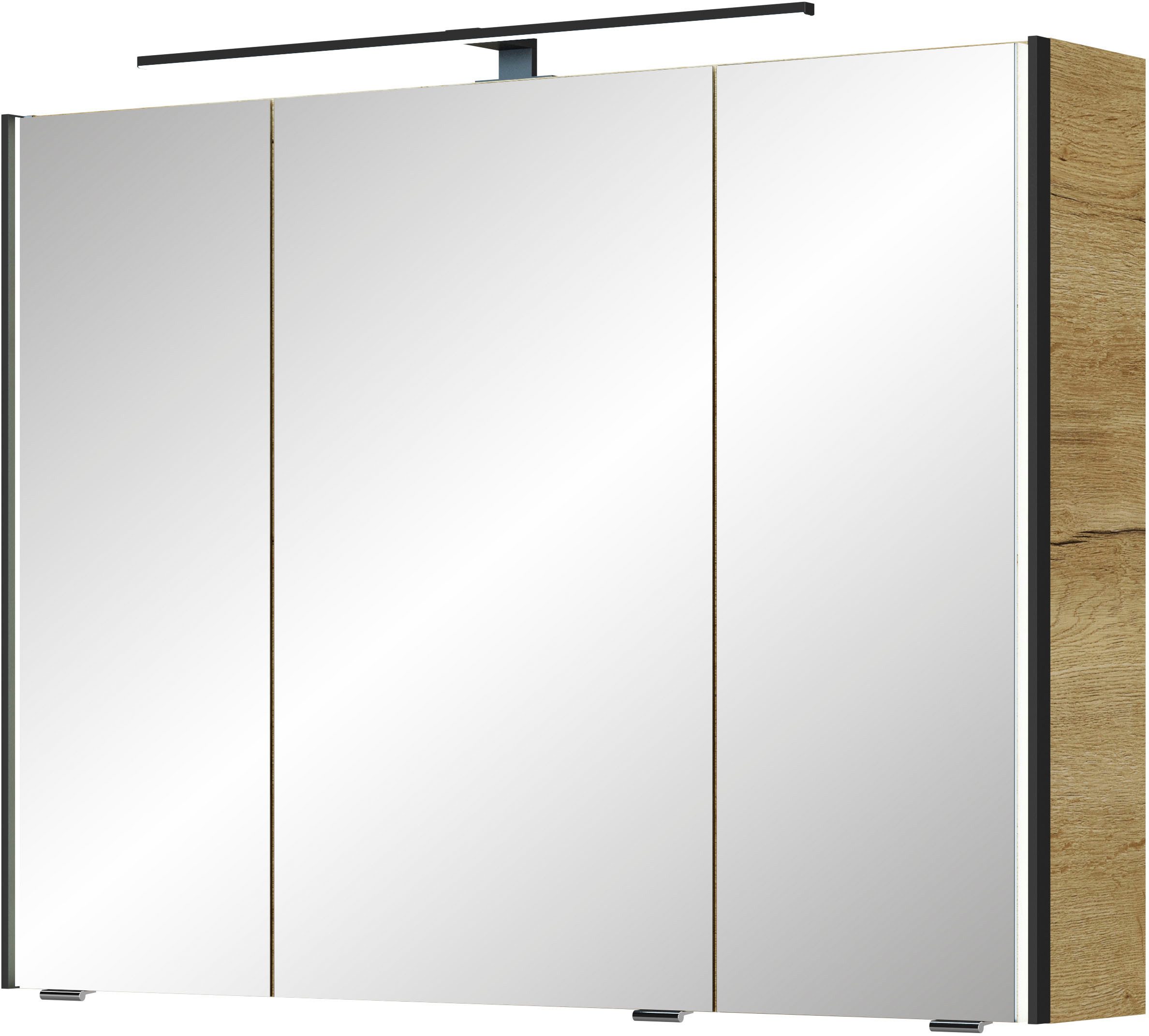 Saphir Spiegelkast Serie 7045 Badezimmer-Spiegelschrank inkl. LED-Beleuchtung, 3 Türen