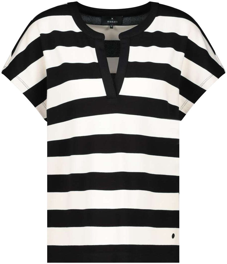 Monari Sweatshirt Gestreept Met ronde hals en splitje