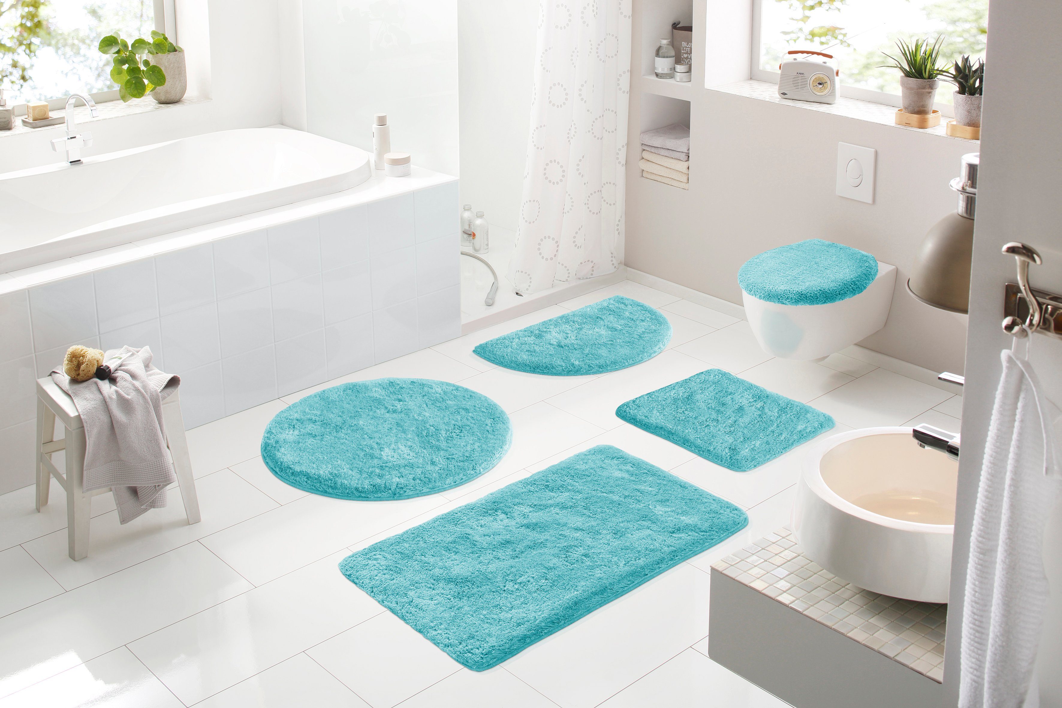 Grund Badmat Melos, badmat, badkamer tapijt, zeer zacht gemêleerde look, zeer zachte pool, melange-effect, made in europe
