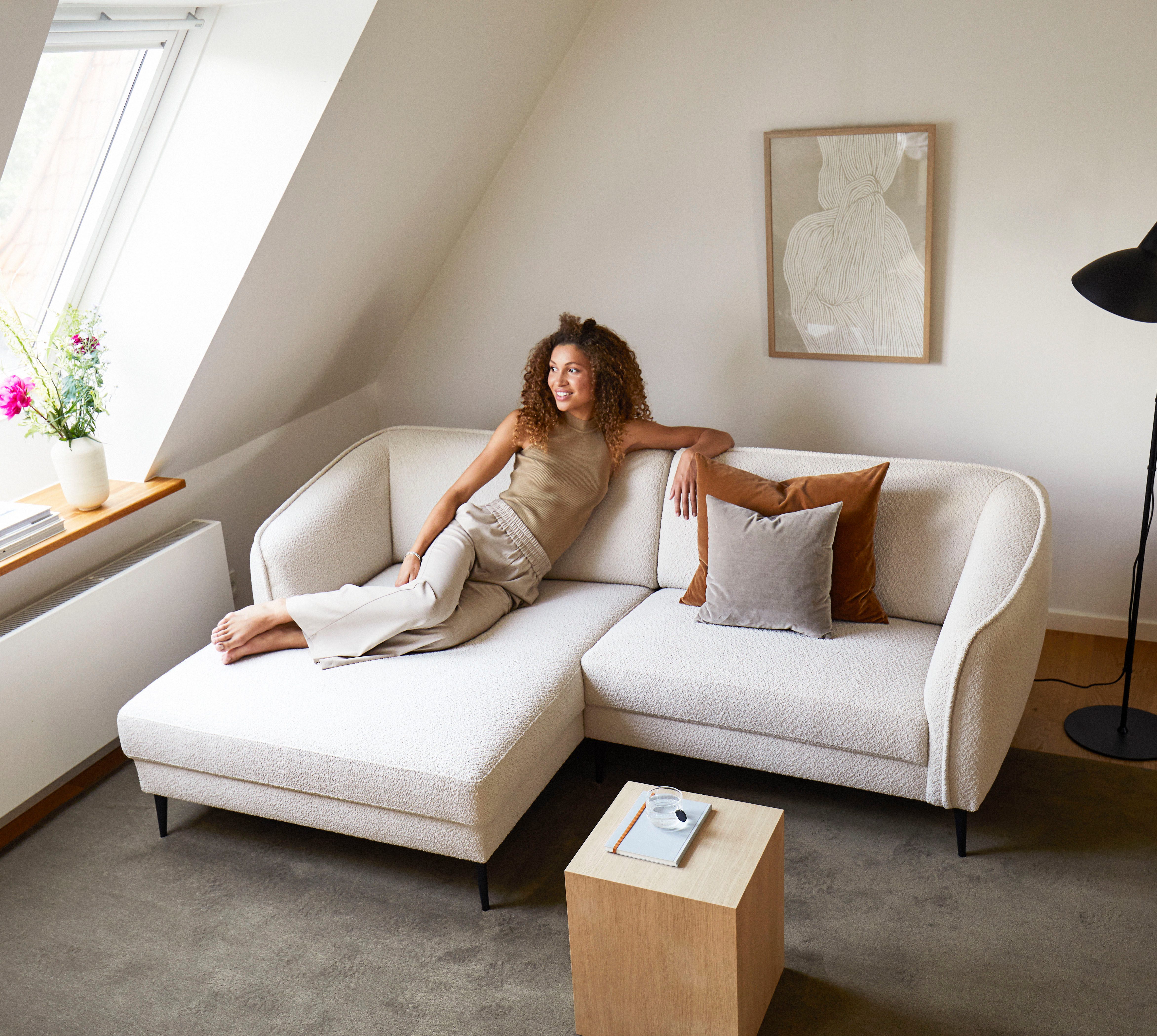 FLEXLUX Hoekbank Belle designbank, comfortabel door koudschuim in de zitting, L-vorm