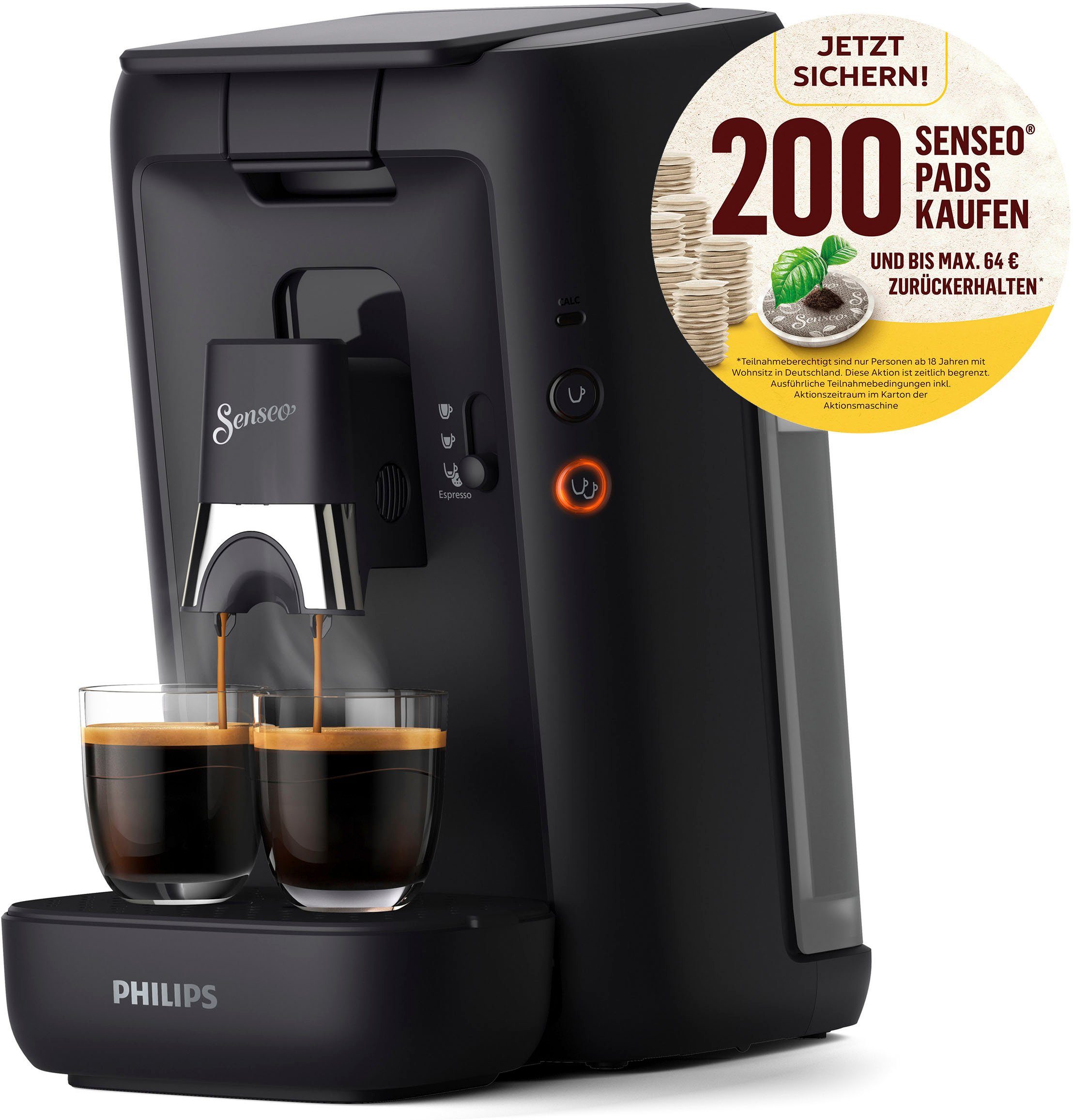 SENSEO® CSA260-65 CSA260-65 Koffiepadmachine Zwart