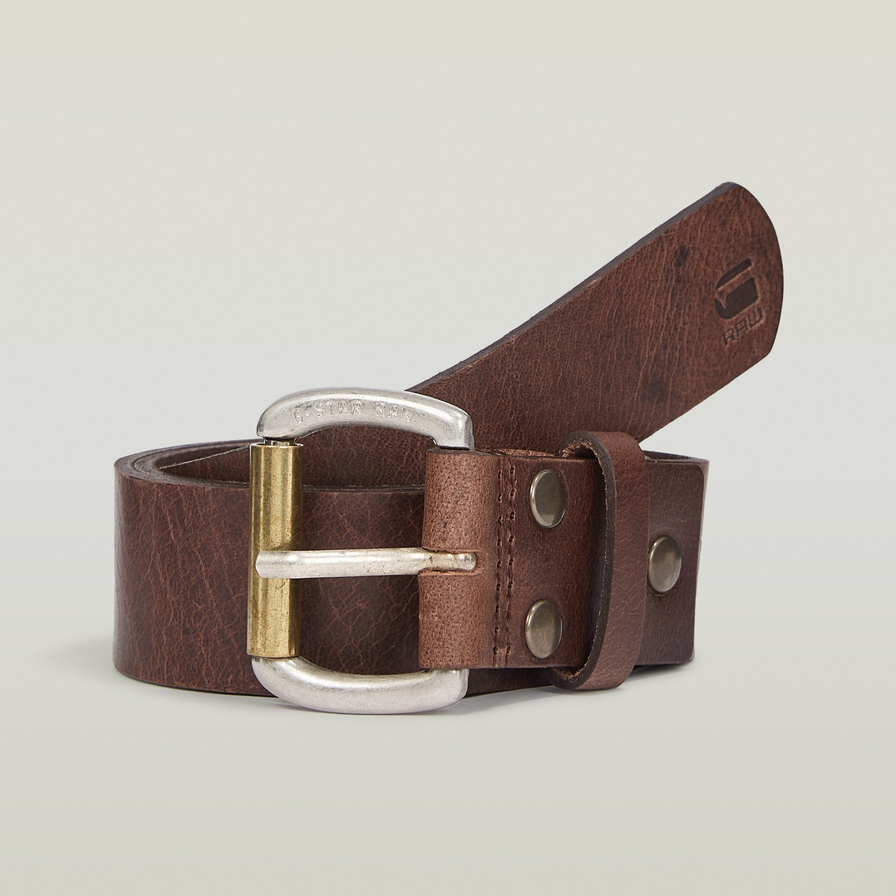 G-Star RAW Leren riem Dast belt versterkt met klinknagels