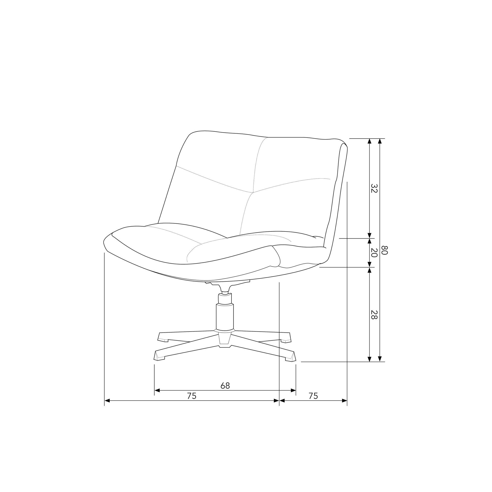 WOOOD Draaibare fauteuil Vinny gepolsterd met zacht bouclé, stevige metalen voet, breedte 75 cm