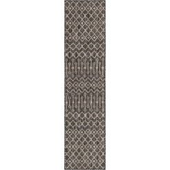 myflair moebel  accessoires loper outdoor crosses tapijtloper, platweefsel, ruitmotief, geschikt voor binnen en buiten, ideaal in entree  hal zwart