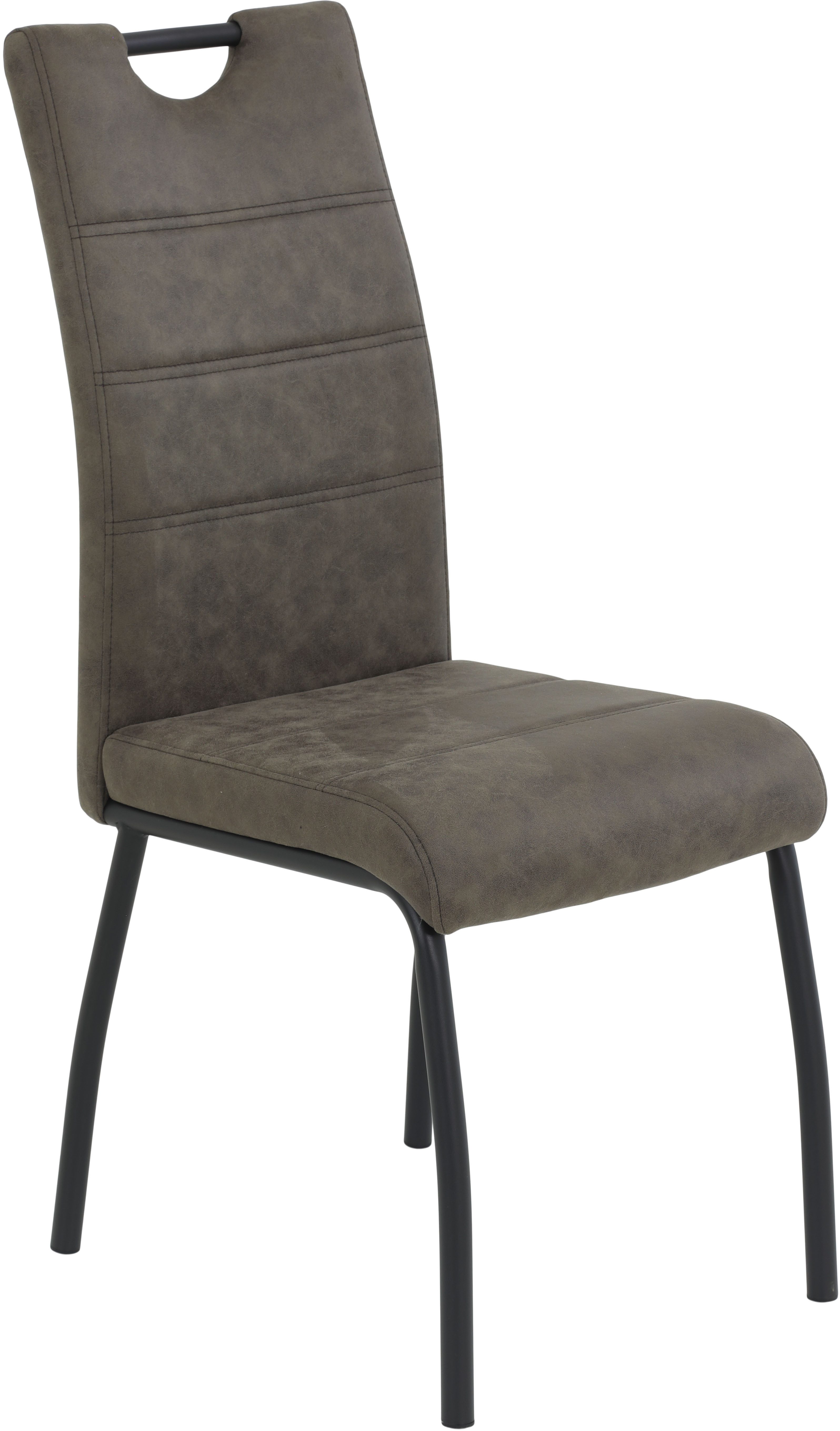 HELA Stoel met 4 poten PETRA Vierpotenstoel, vintage look, met handvat, rond buisframe (set)