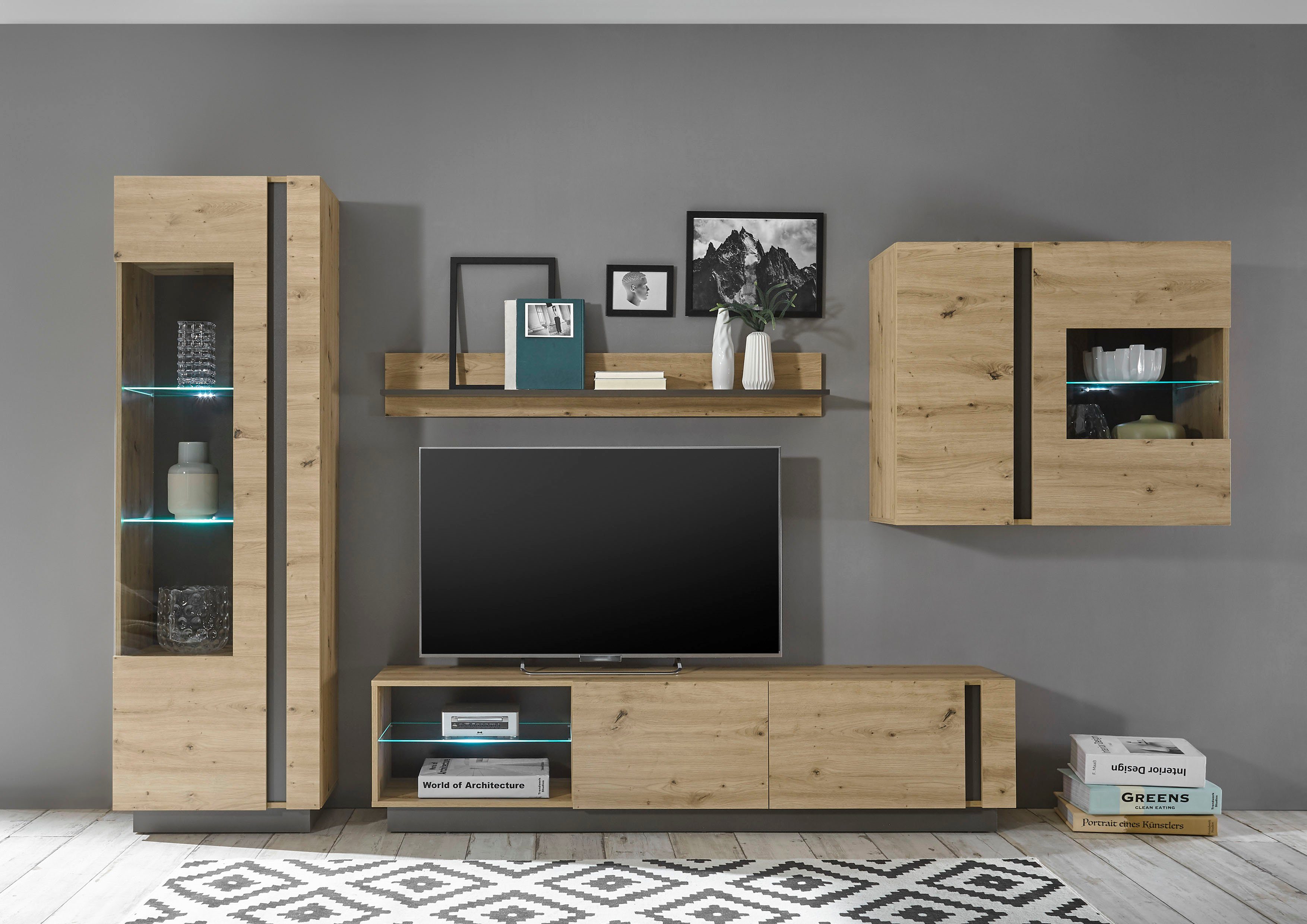 INOSIGN Wandmeubel CLAiR combi 23 (set, 4-delig) tv-wandmeubels bruin