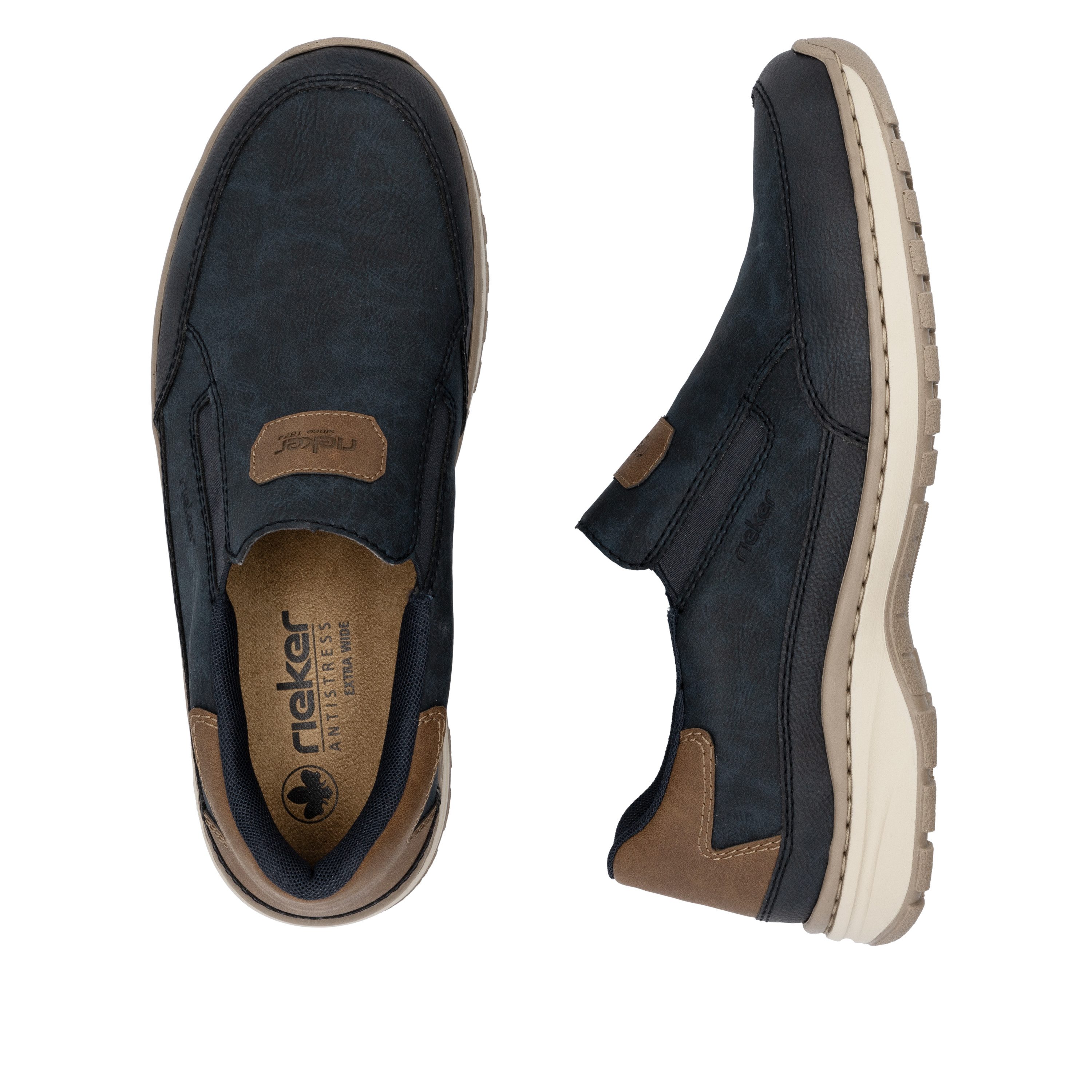 Rieker Instappers , slip-on sneaker, vrijetijdsschoen, lage schoen met elastische band