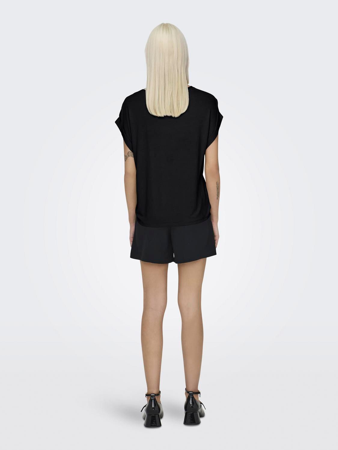 Only Shirt met korte mouwen ONLLIEKE S S SATIN MIX TOP WVN NOOS