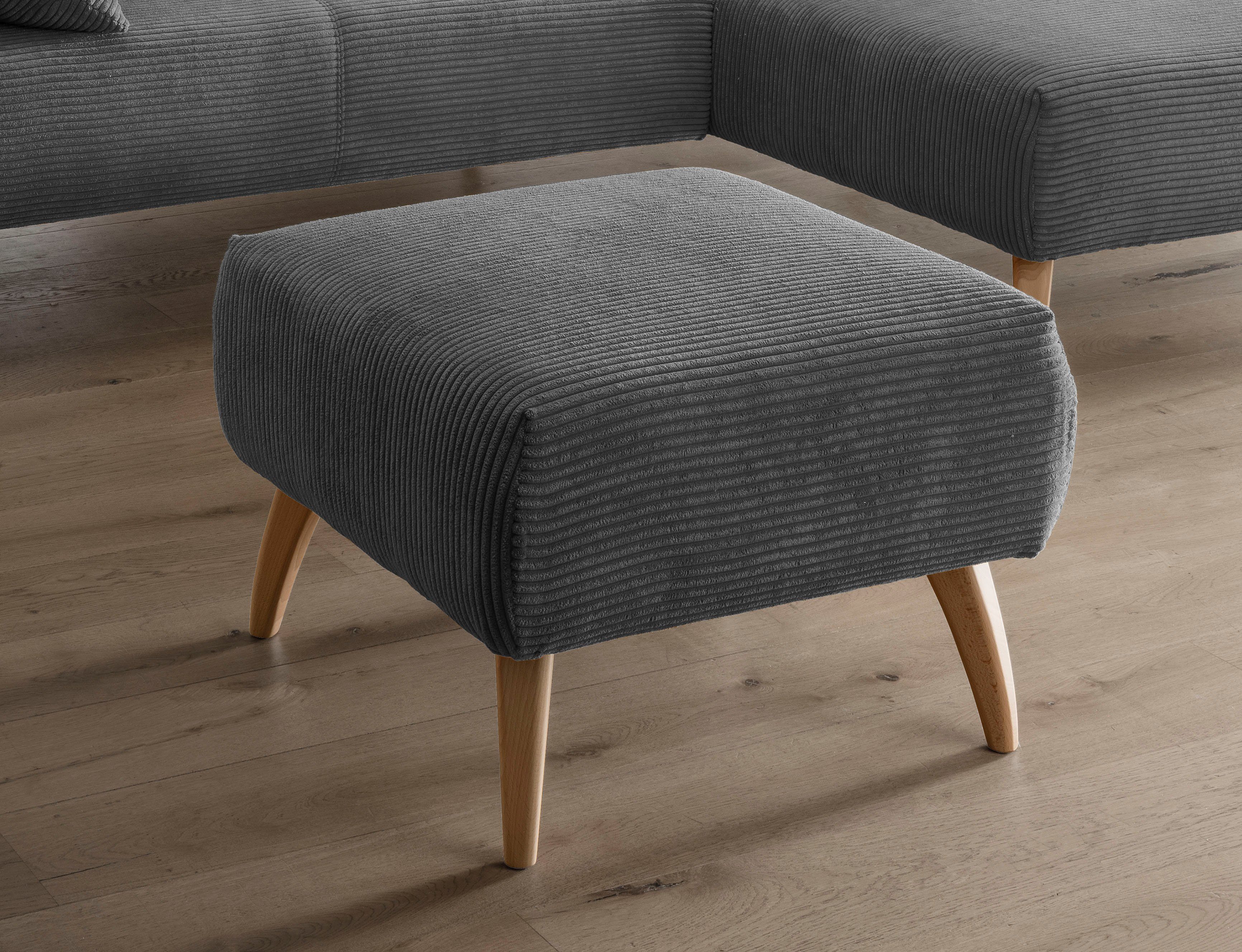 INOSIGN Hocker Colori Kleur houten poten naar keuze, verschillende stoffen, hoogwaardige stof