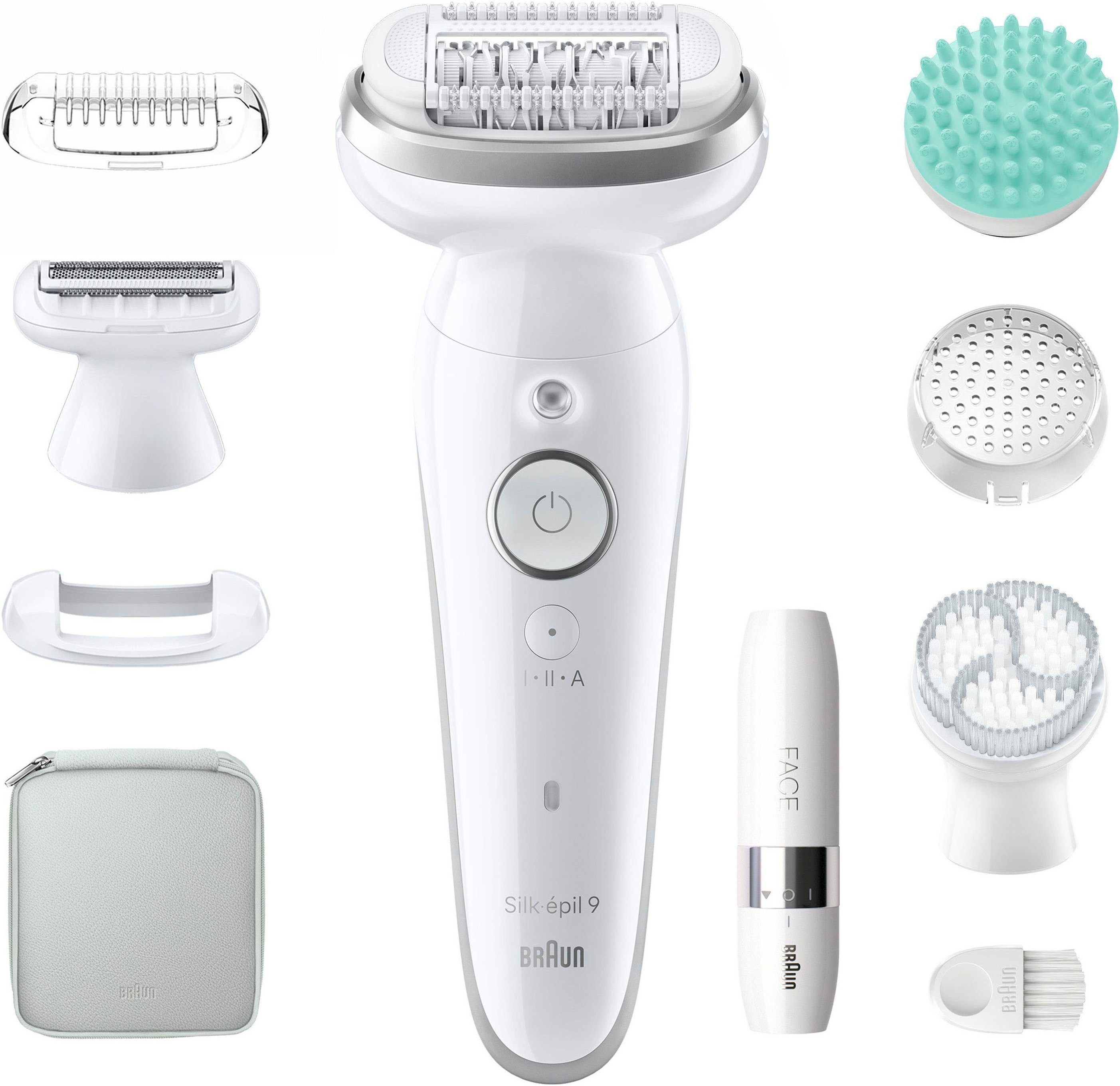 Braun Epilator Silk-épil SkinSpa 9 9-381 Volledig beautyset met mini scheerapparaat voor het gezicht