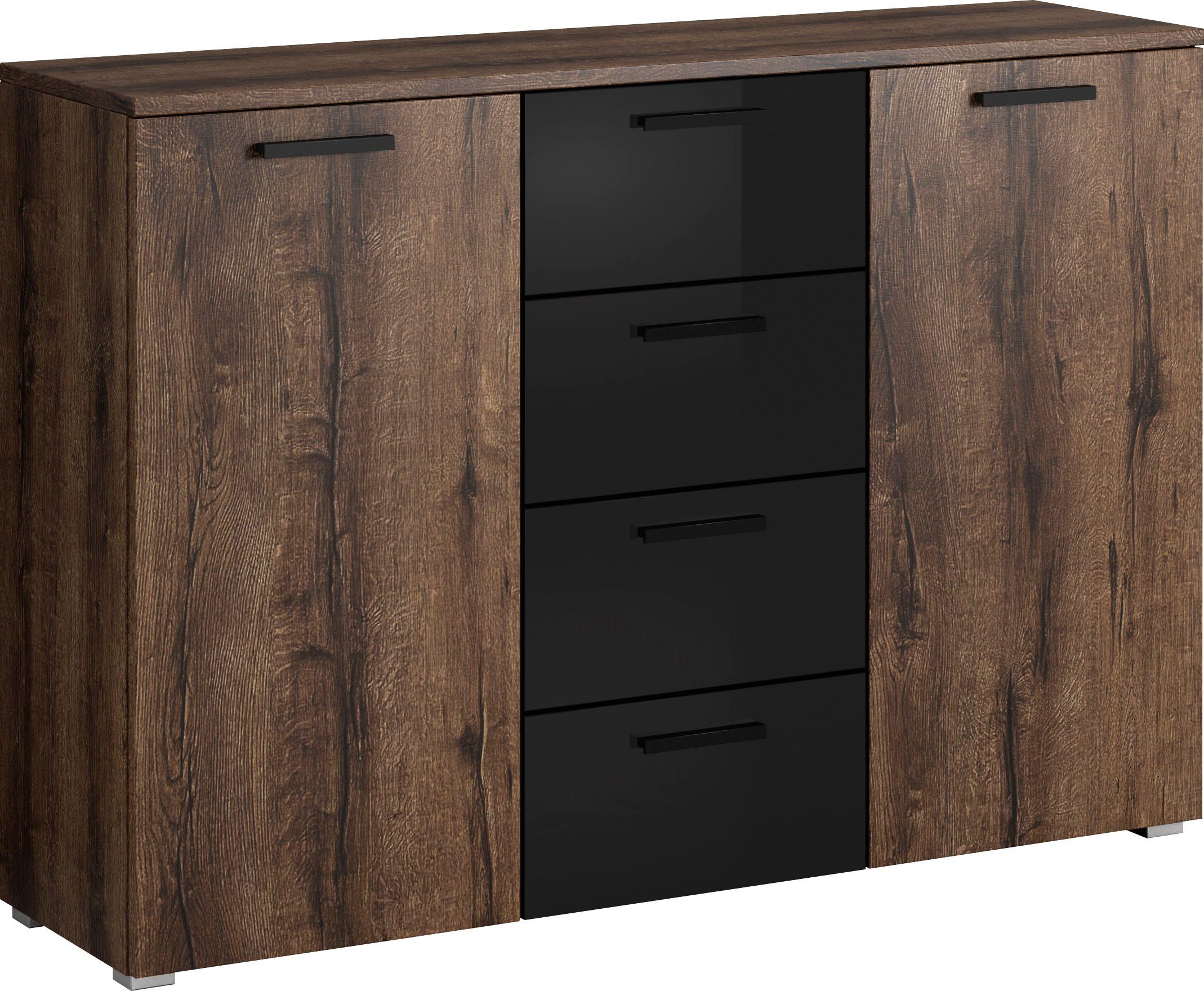 INOSIGN Kast met laden en deuren Galaxy breedte 132 cm, tijdloze ladekast, dressoir Sideboard, veel opbergruimte, 2-deurs en met 4 lades commodes &