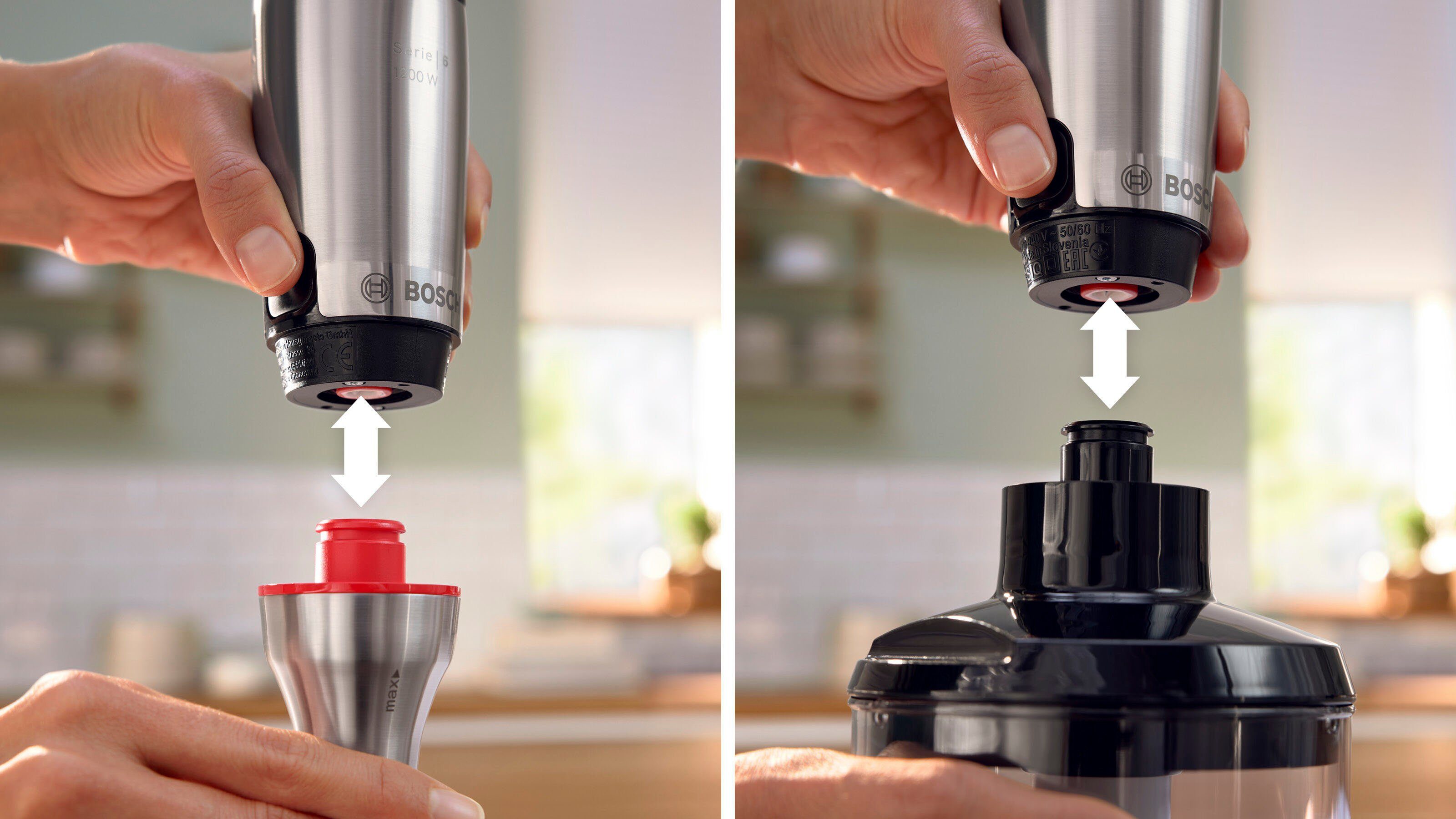 BOSCH Staafmixer ErgoMaster Serie 6 MSM6M8X1, 4 messen, mixvoet roestvrij staal, zwart