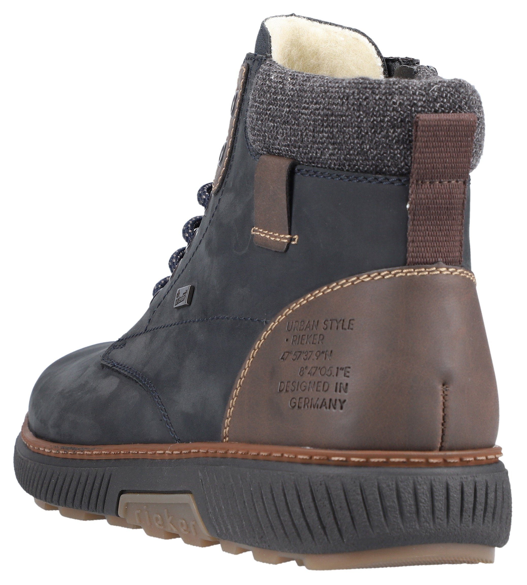 Rieker Winterlaarzen high top sneaker, veterschoen met tex-membraan, smalle vorm