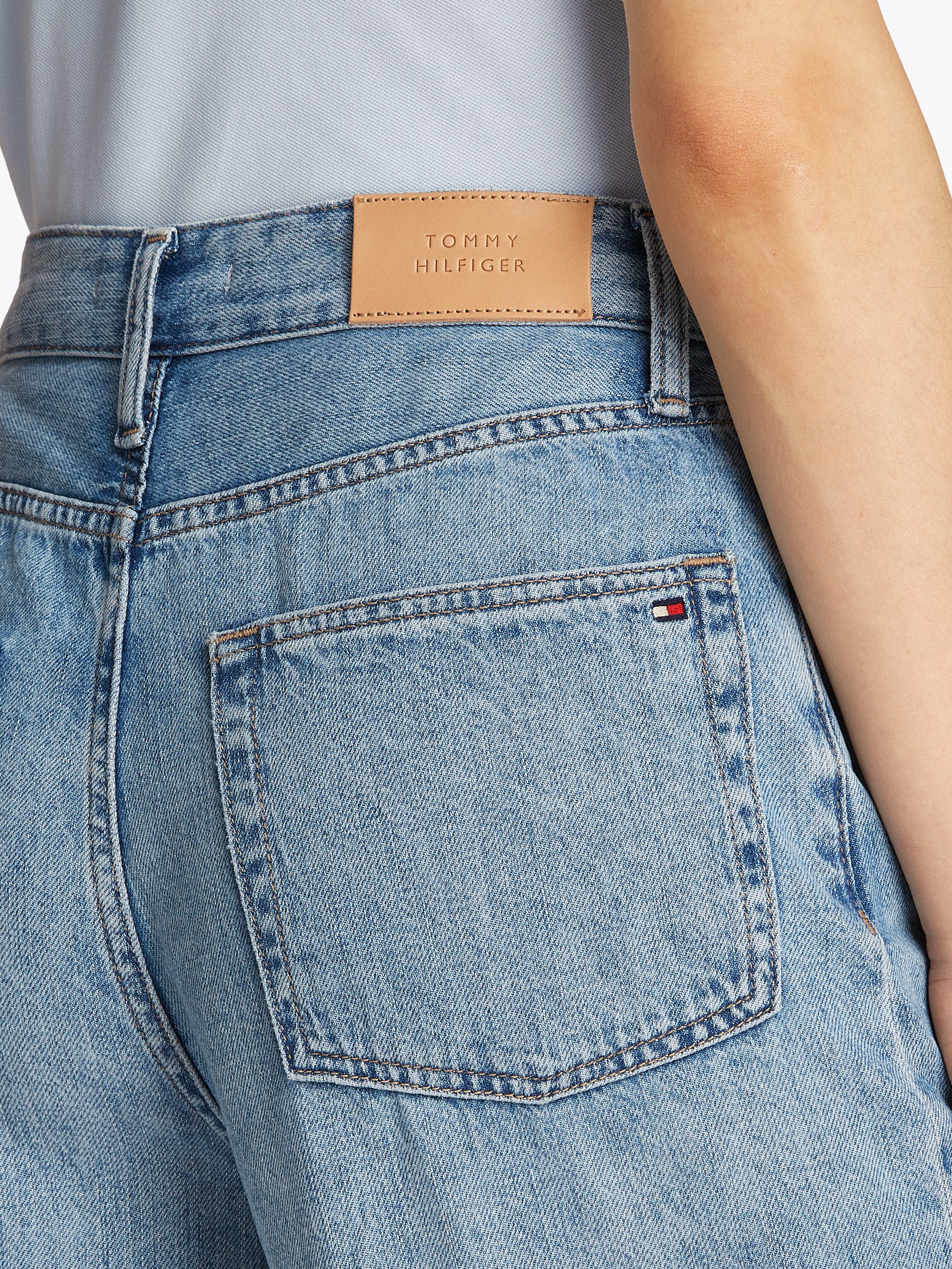 Tommy Hilfiger Wijde jeans WIDE LEG HIGH WAIST met logo-badge, in blauwe wassing