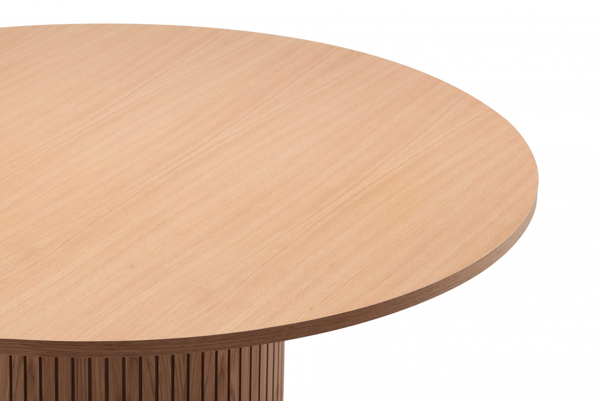 LeGer Home by Lena Gercke Eettafel TOSCANA, Eiken Fineer ronde tafelblad, d 115 cm, zuilonderstel met groevenstructuur