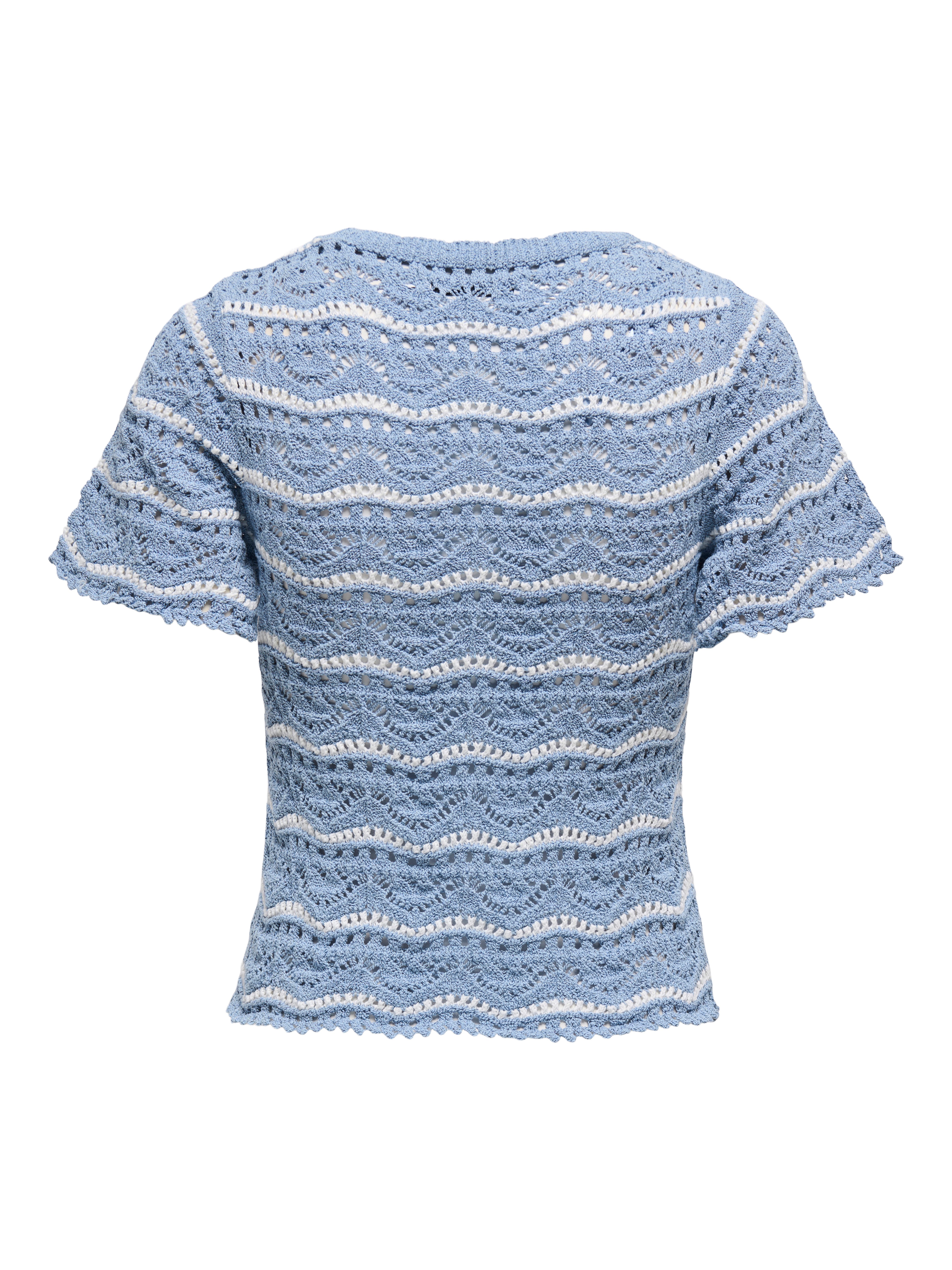 Only Trui met korte mouwen ONLANNASOFIA LIFE SS STRIPE O-NECK KNT