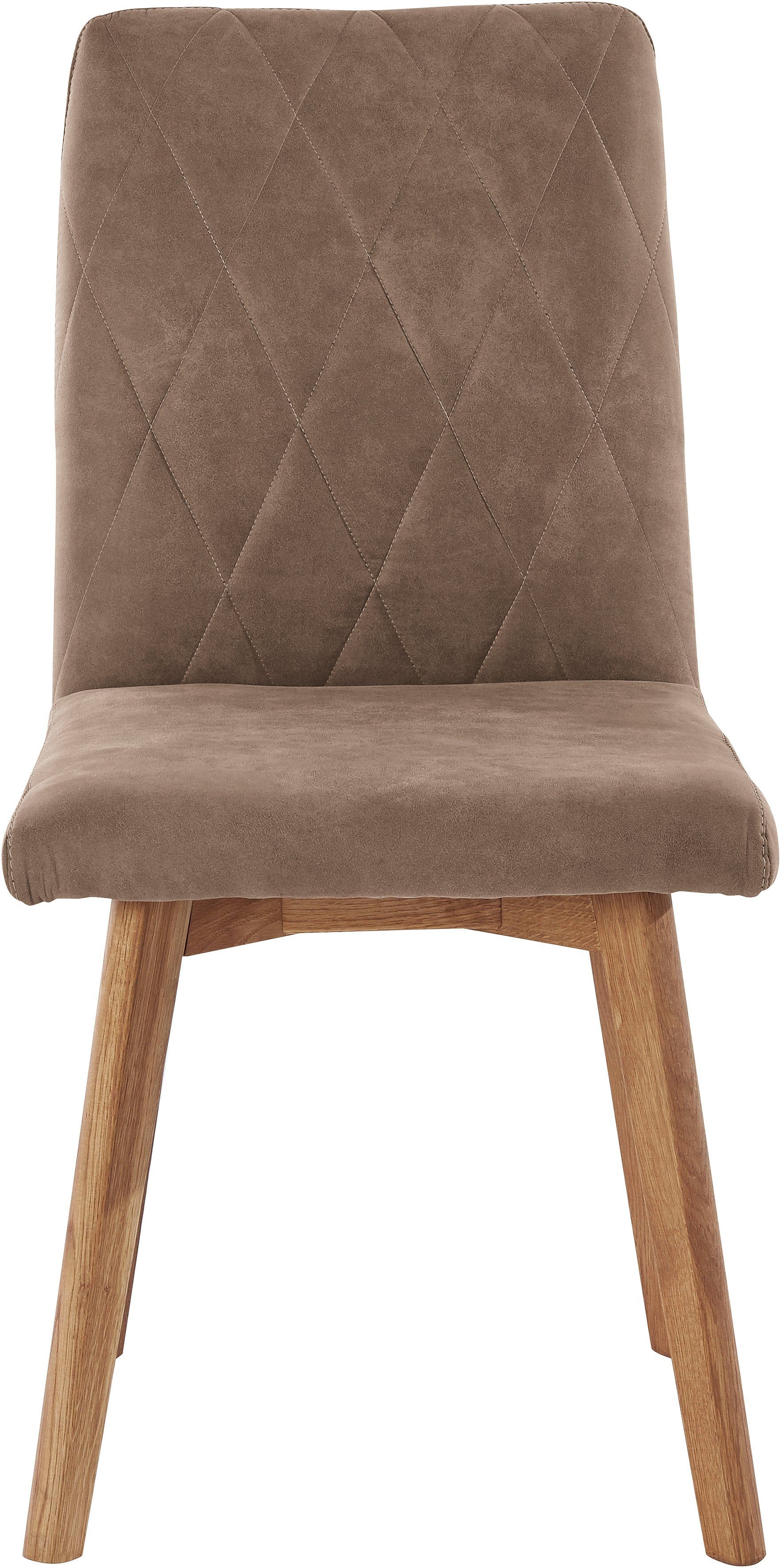 Home affaire Eetkamerstoel Brest Frame van eiken massief hout geolied (2 stuks)